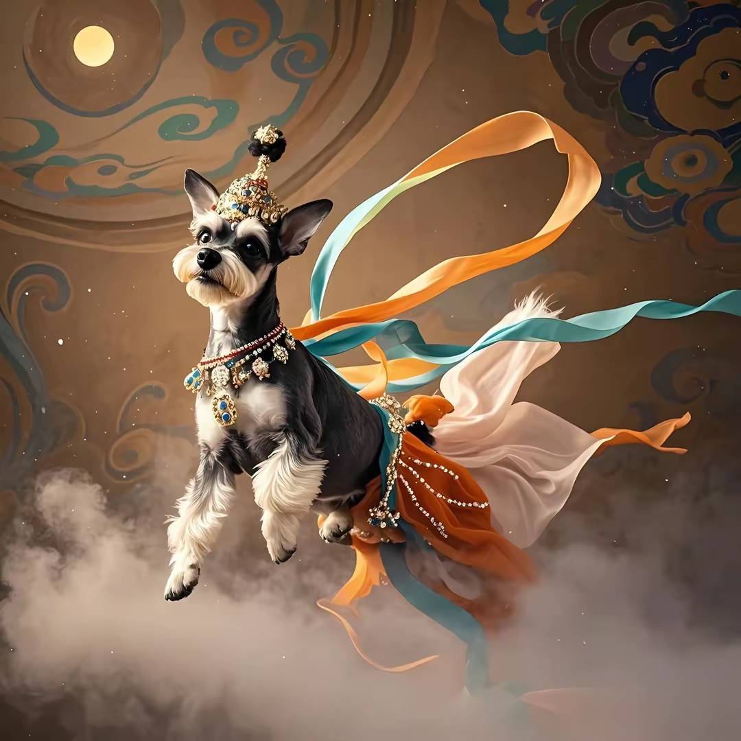 飞天狗吗?这图片可以做壁纸屏保手机背景墙了