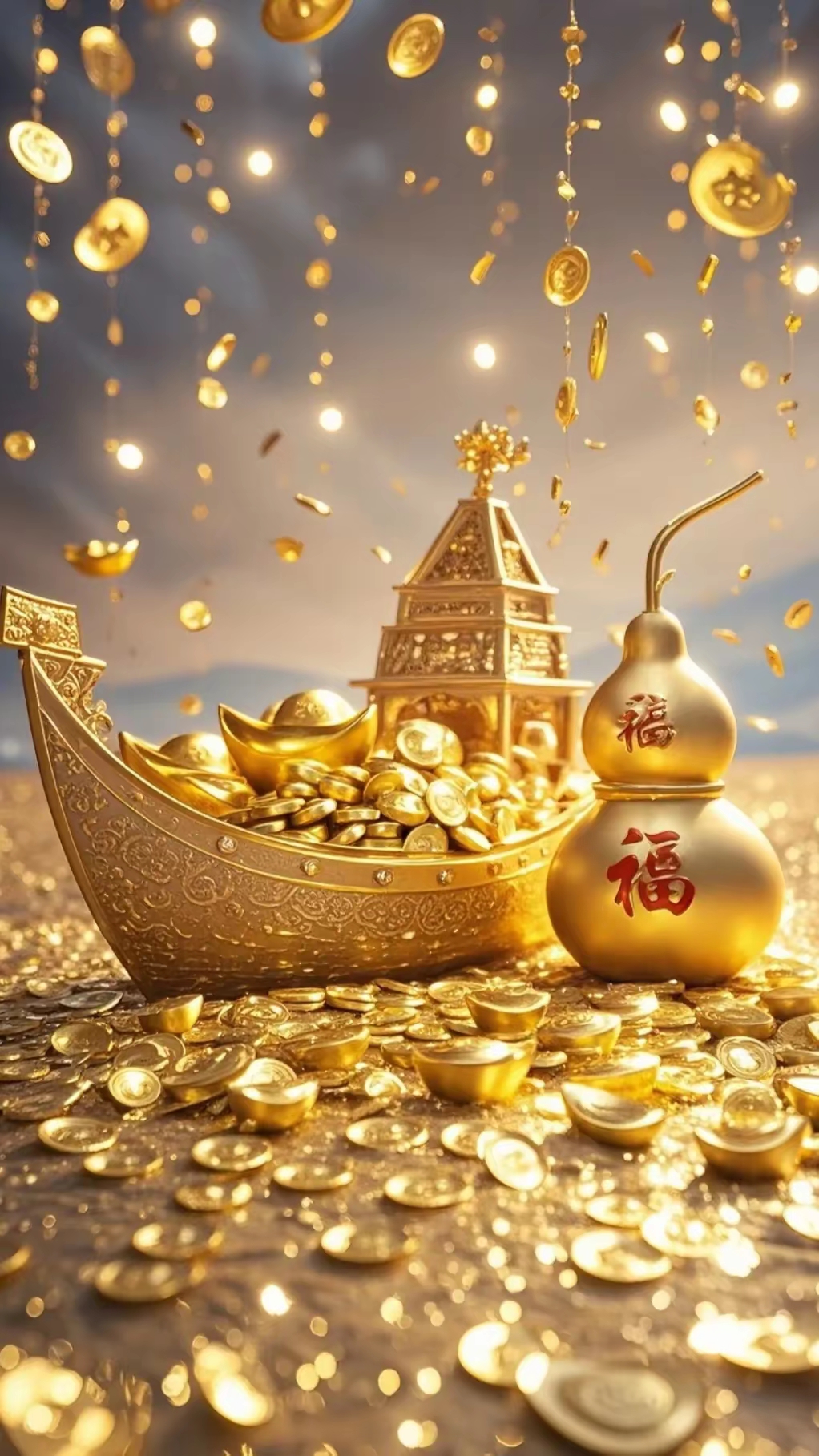 金币如雨下,财宝满载归,好运连连,财源滚滚来!