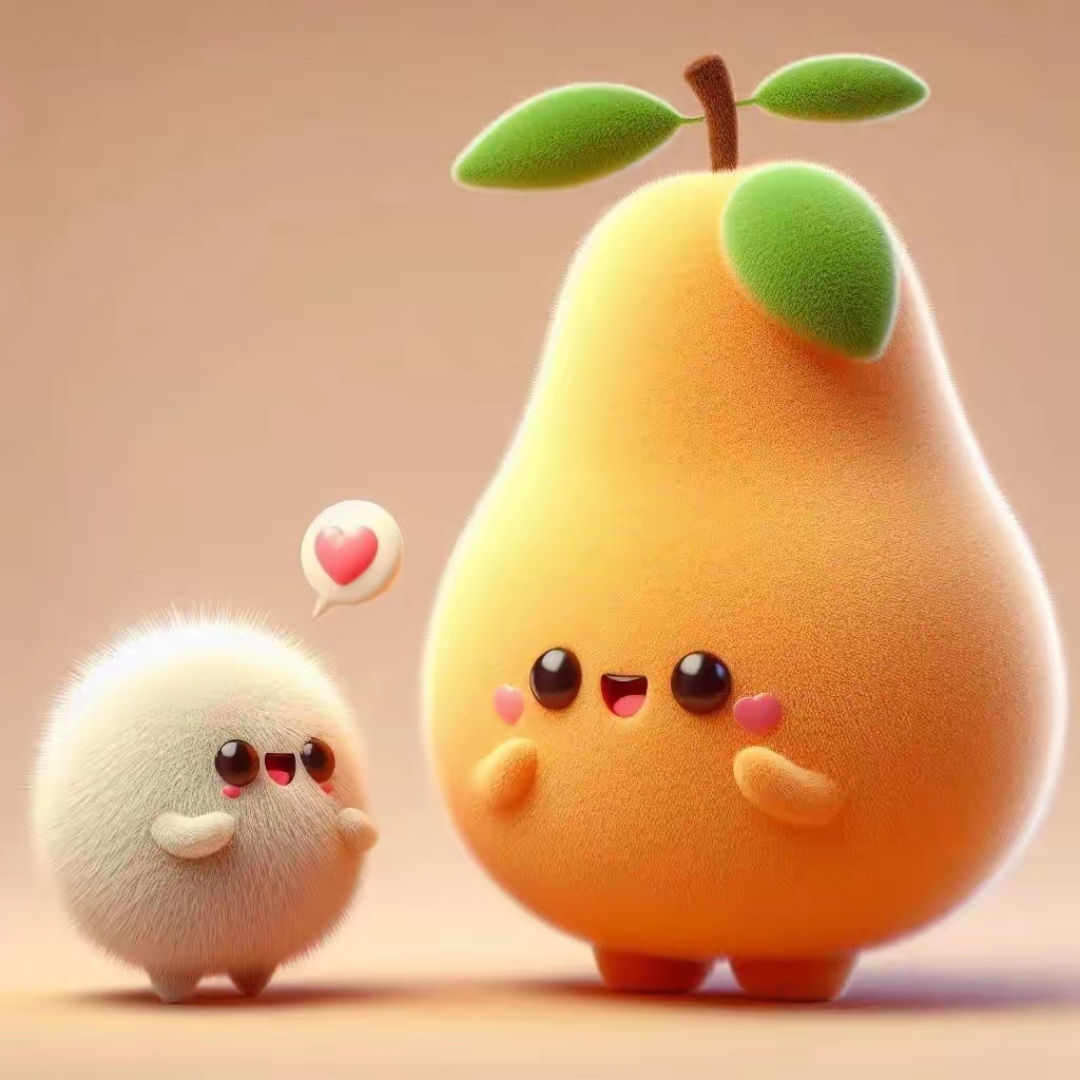 水果都成精了."萌翻了!和小伙伴一起做个爱心泡泡,甜蜜满分～"