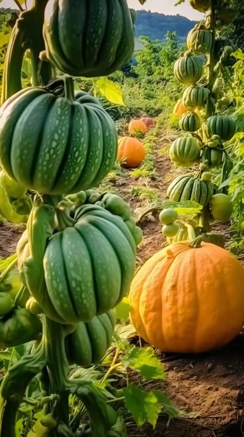 成串儿的南瓜,田园大南瓜有喜欢的吗?来偷瓜吧