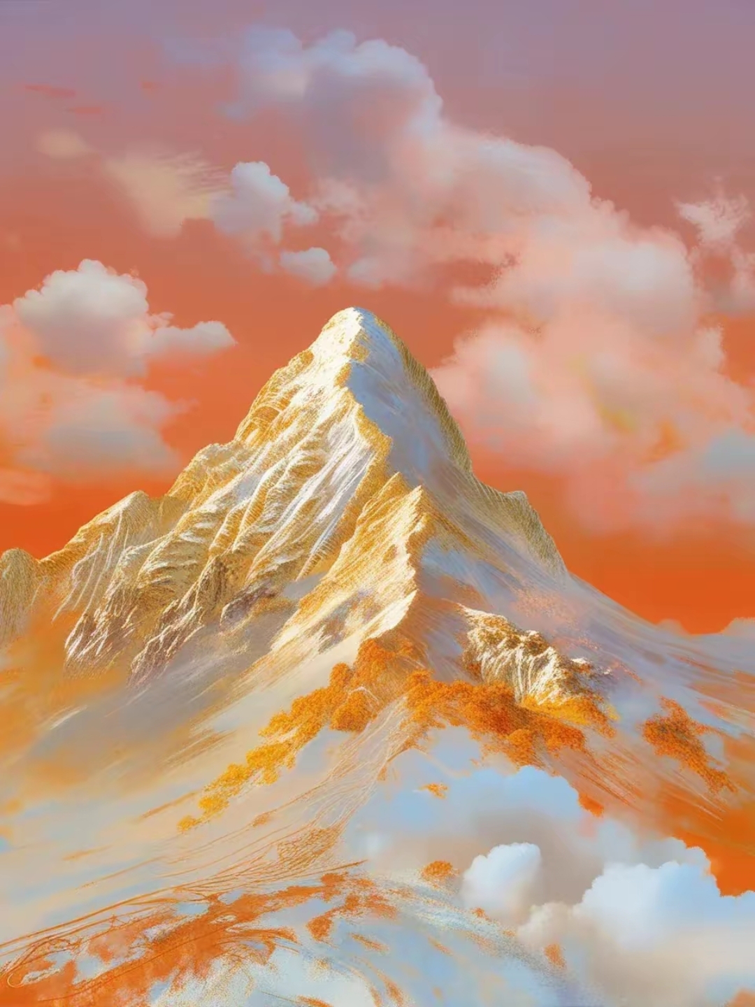 日照金山图片!金灿灿的山峰,赶紧收藏做壁纸屏保背景墙的图片!