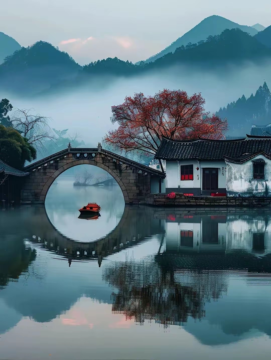 山水人家,江南美景,小桥流水人家图片!