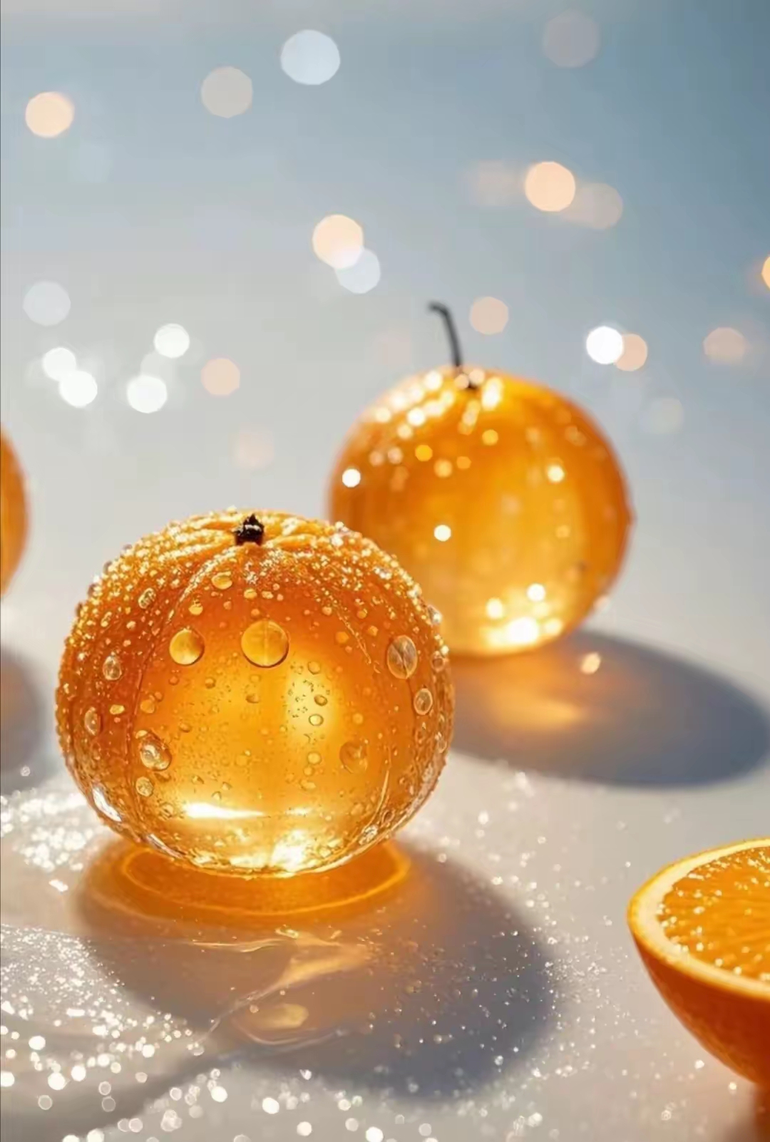 诚心诚意吉祥的图片!晶莹剔透的橙子图片