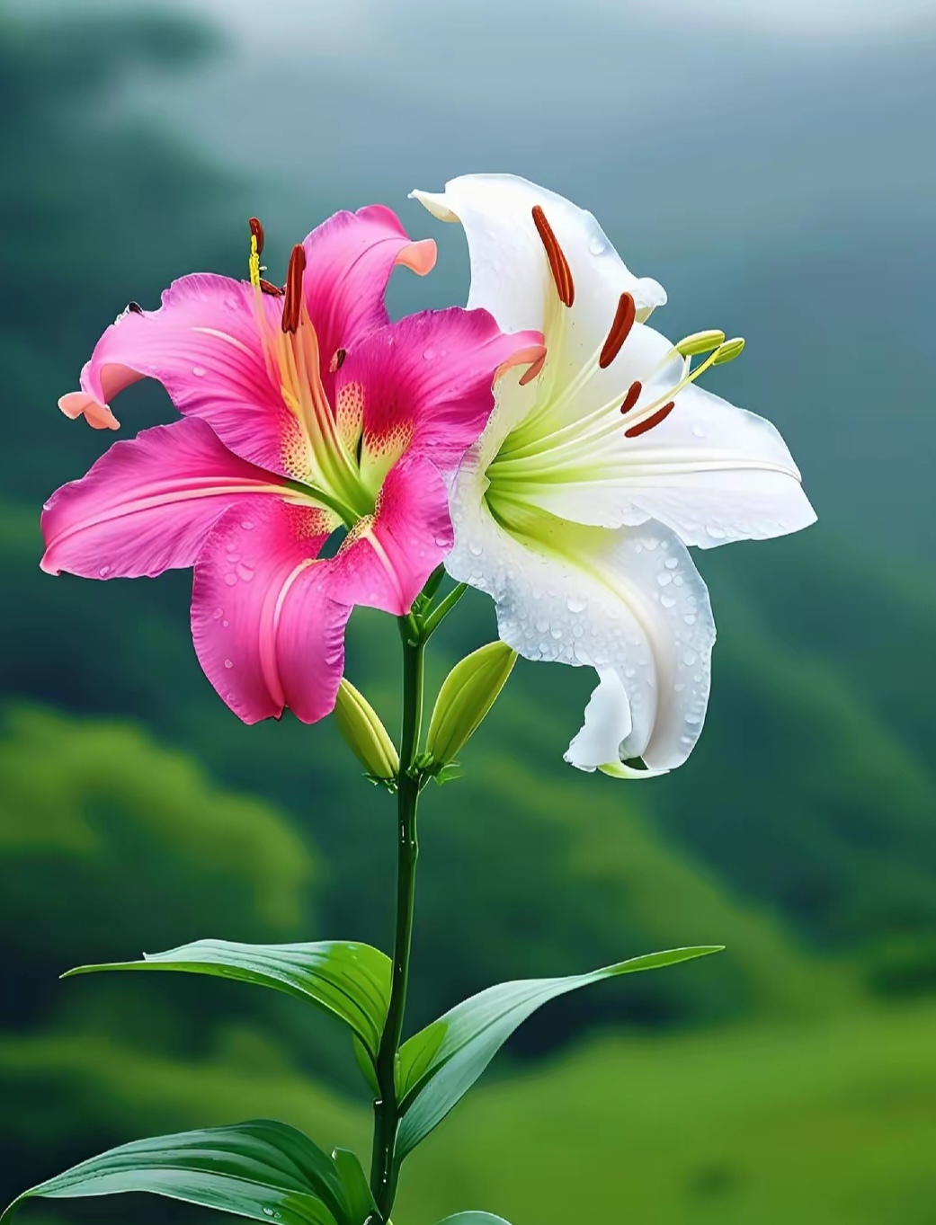 漂亮的百合花图片!色泽鲜艳无比,温馨浪漫情怀的花朵.