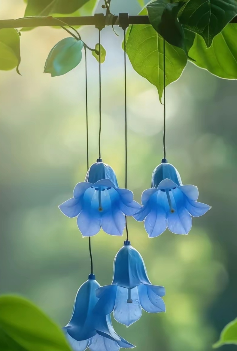 蓝色的风铃花图片!好浪漫啊!