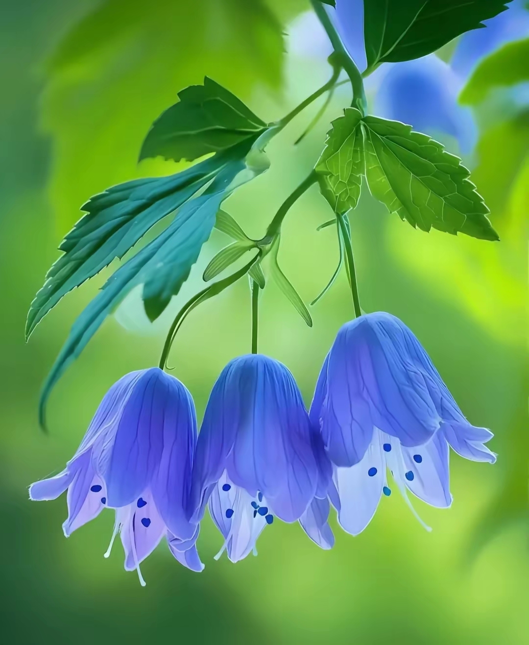 蓝玲花就像风玲似的开花一串,诱人的蓝色充满了神秘感,清新淡雅干净.