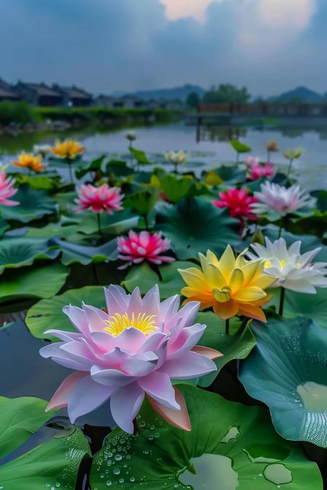 七彩荷花池图片 七彩荷花图片 随手一拍都是美景