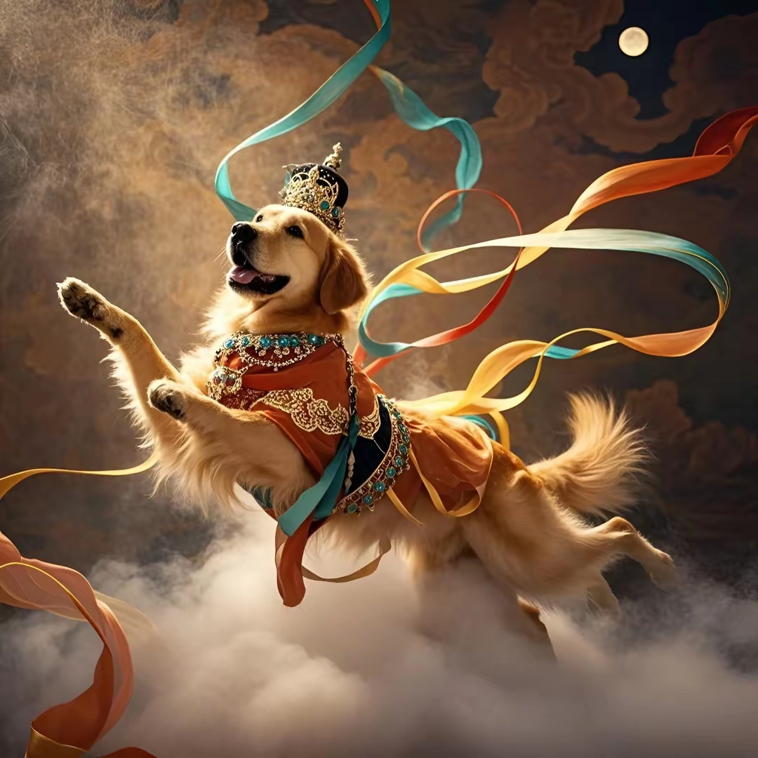 飞天狗吗?这图片可以做壁纸屏保手机背景墙了