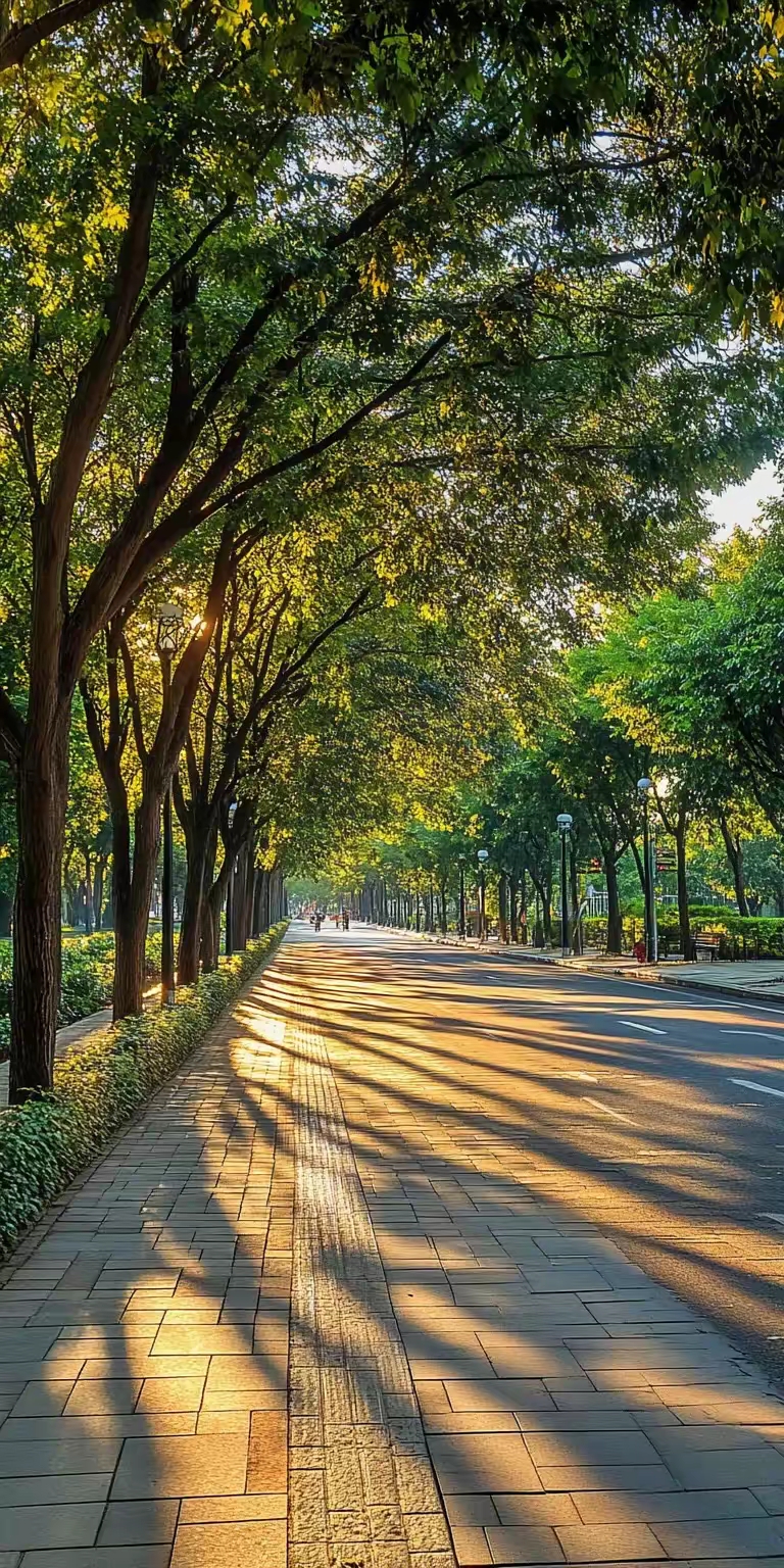 安静的林荫小道图片!