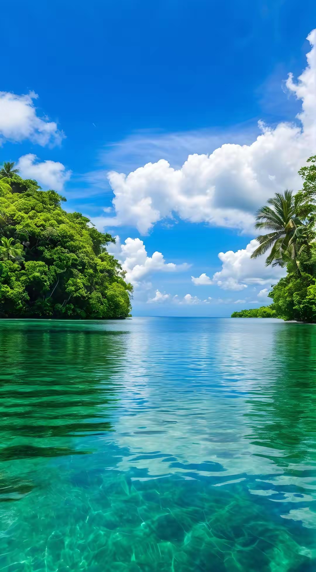 碧水蓝天白云,伸手即可触碰到的云朵,太漂亮啦!