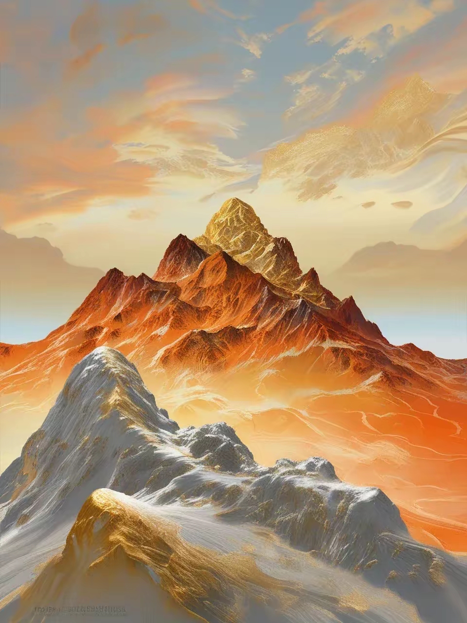 日照金山图片!金灿灿的山峰,赶紧收藏做壁纸屏保背景墙的图片!