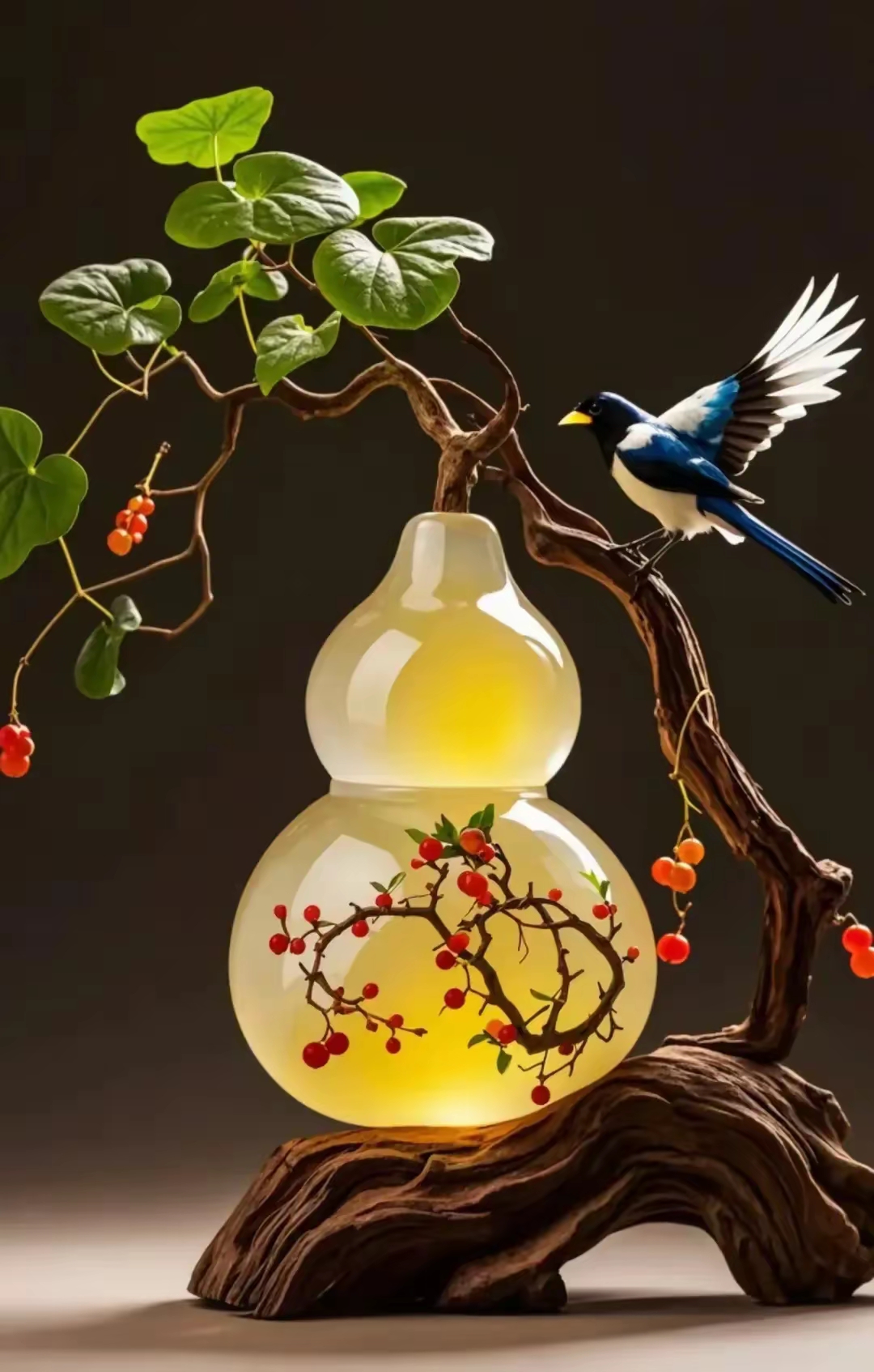 做头像寓意非常美好旺财的葫芦玉器雕刻图片