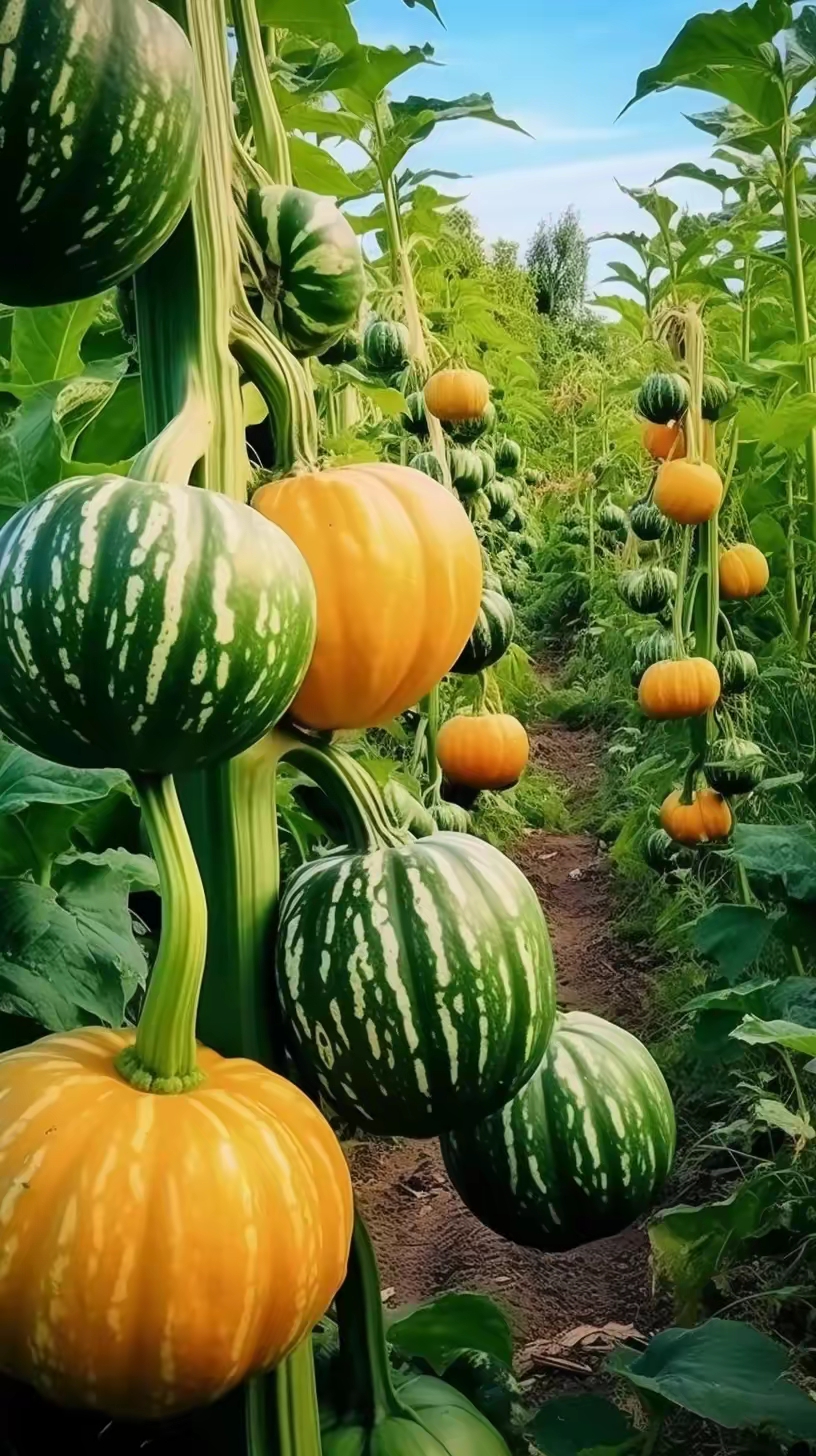 成串儿的南瓜,田园大南瓜有喜欢的吗?来偷瓜吧