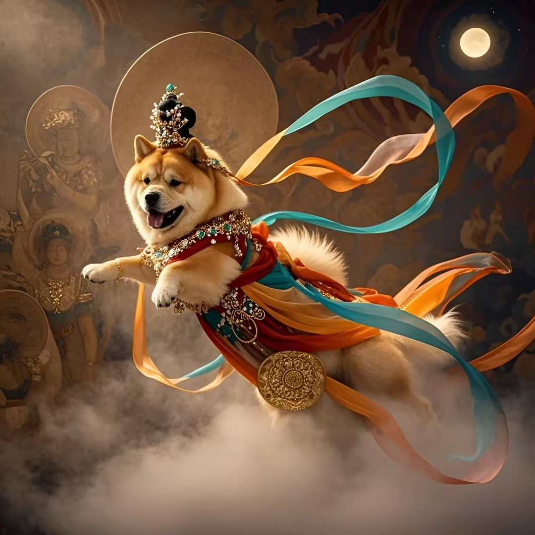 飞天狗吗?这图片可以做壁纸屏保手机背景墙了