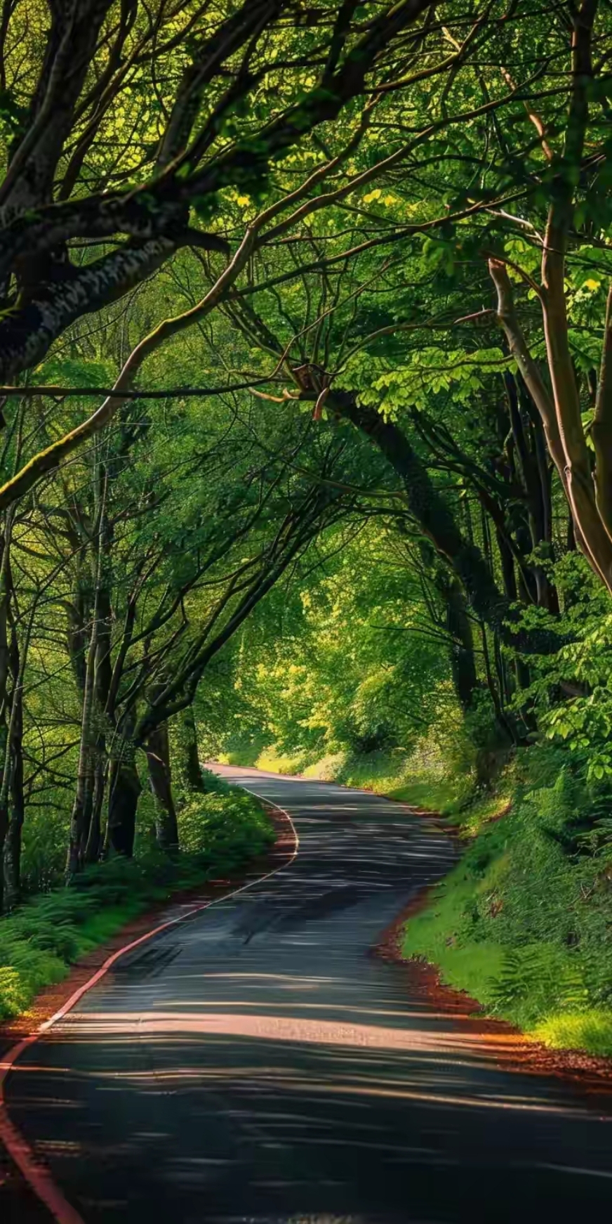 大山里美翻天的绿荫小路图片.穿过林荫小道,感受大自然的拥抱