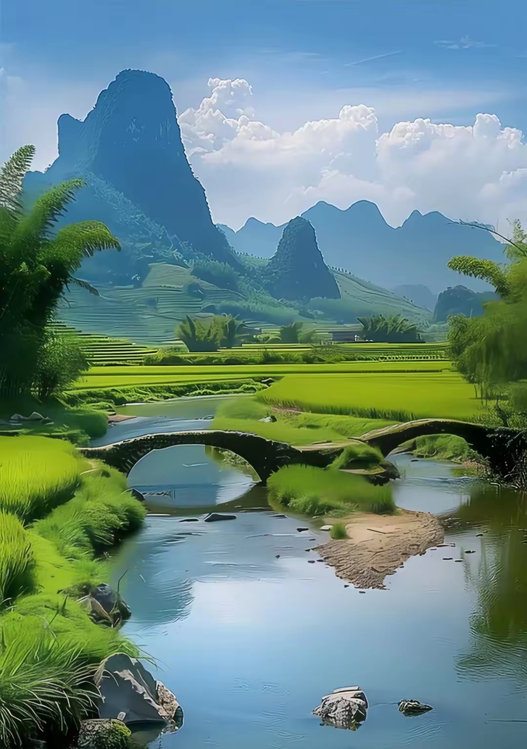 漂亮的稻田图片,很美的!收藏做壁纸屏保背景墙的图片!养眼静心的图片!