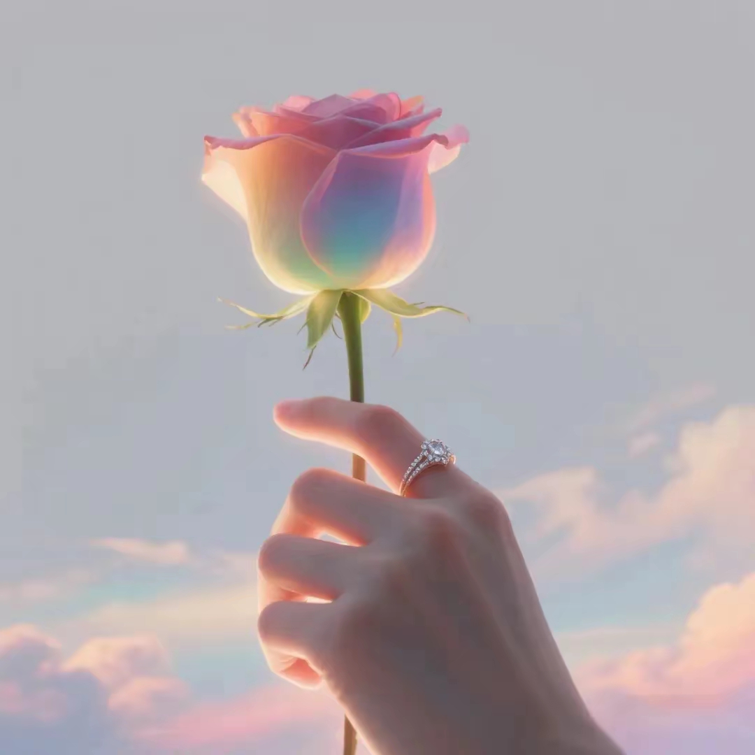 手戴钻戒还拿着一朵玫瑰花,这是求婚成功的象征吗?