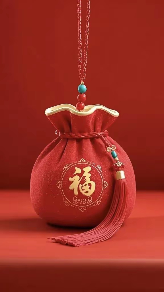 做壁纸手机锁屏背景墙的精美图片,钱袋子上带有福字的图片
