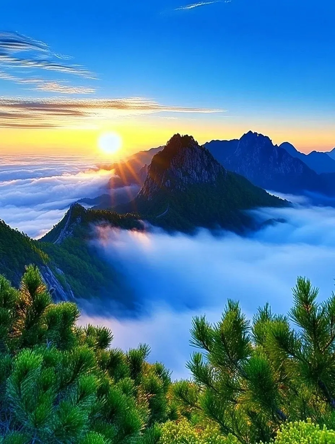这云海日出美得让人心动,干净清新大气的美景图片,赶紧收藏使用吧!