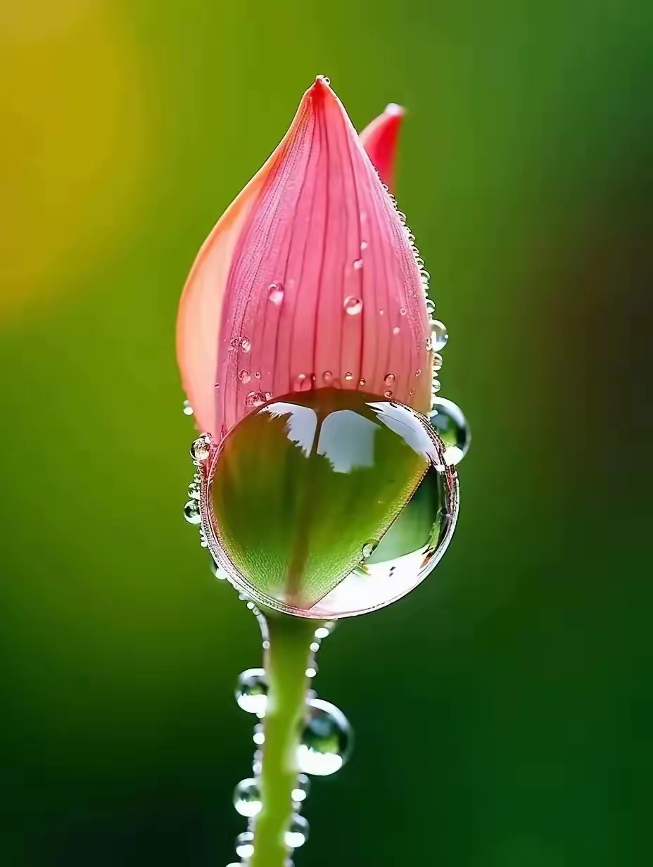 带雨滴的荷花图片!娇嫩无比,出淤泥而不染.