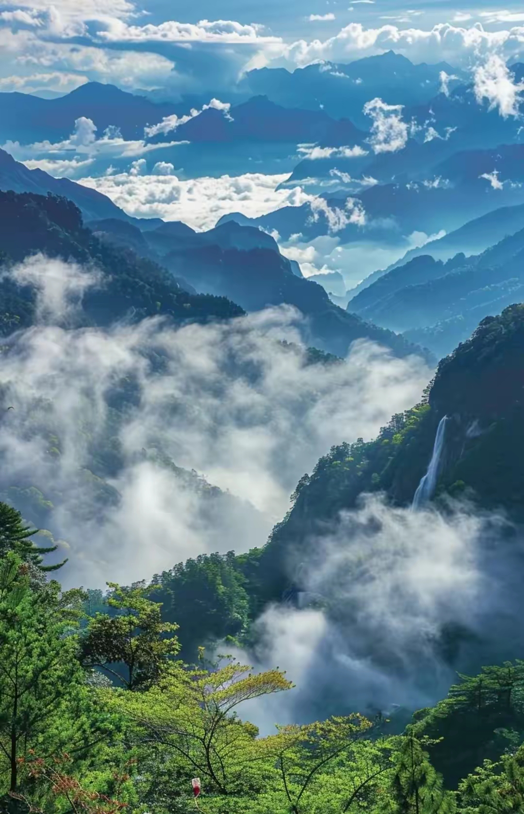 云绕山峰图片图片