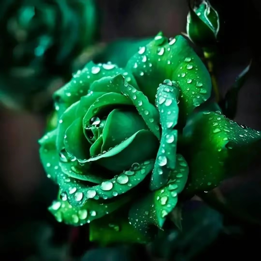 绿色的玫瑰花还是第一次见到,总感觉没有红色的玫瑰花漂亮.