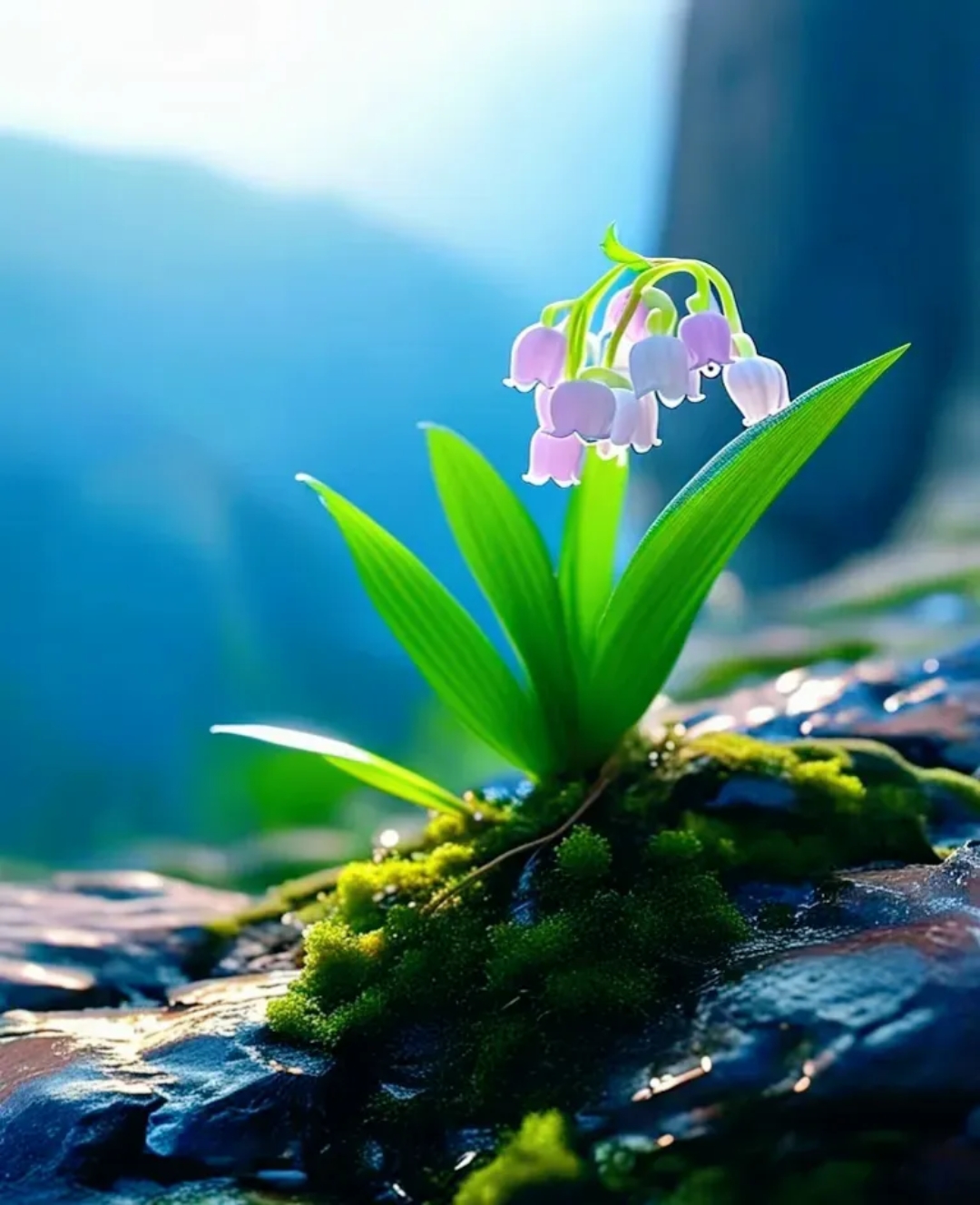 山里的风铃花图片,干净靓丽的花朵,更是展现了它顽强的生命力!