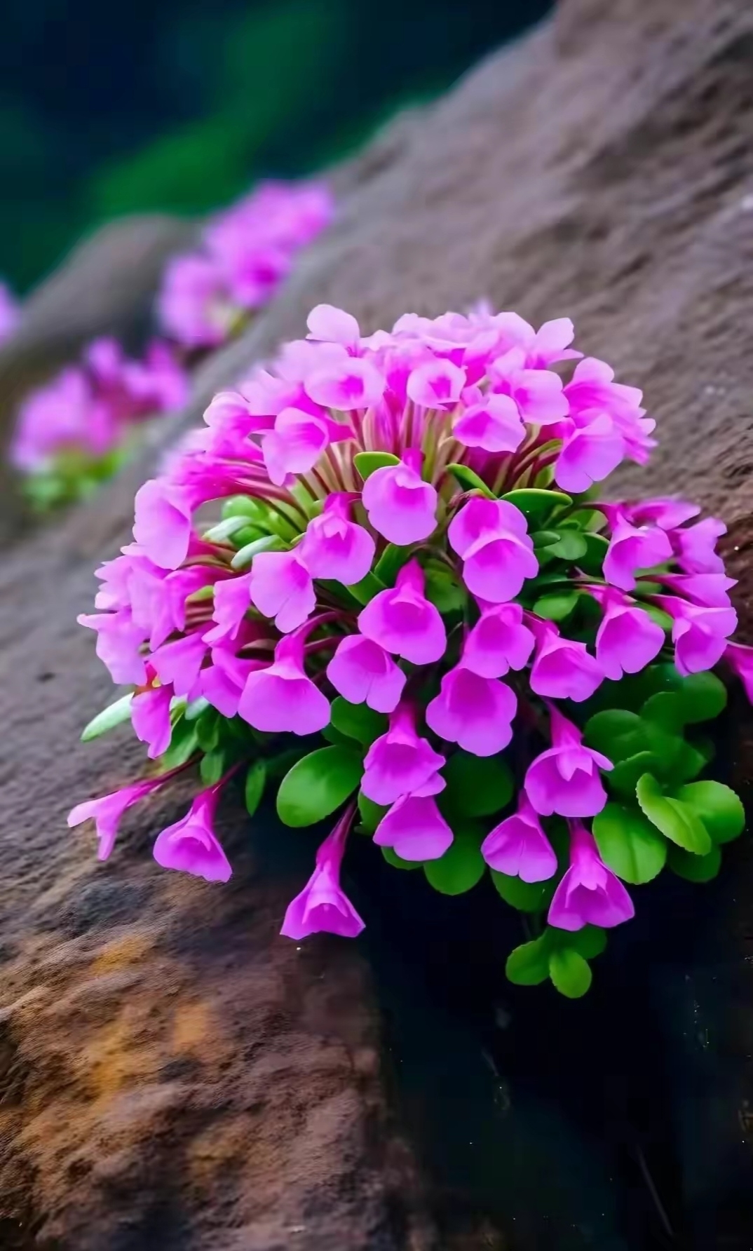 石头上的花草图片!顽强的生命力让人敬佩!