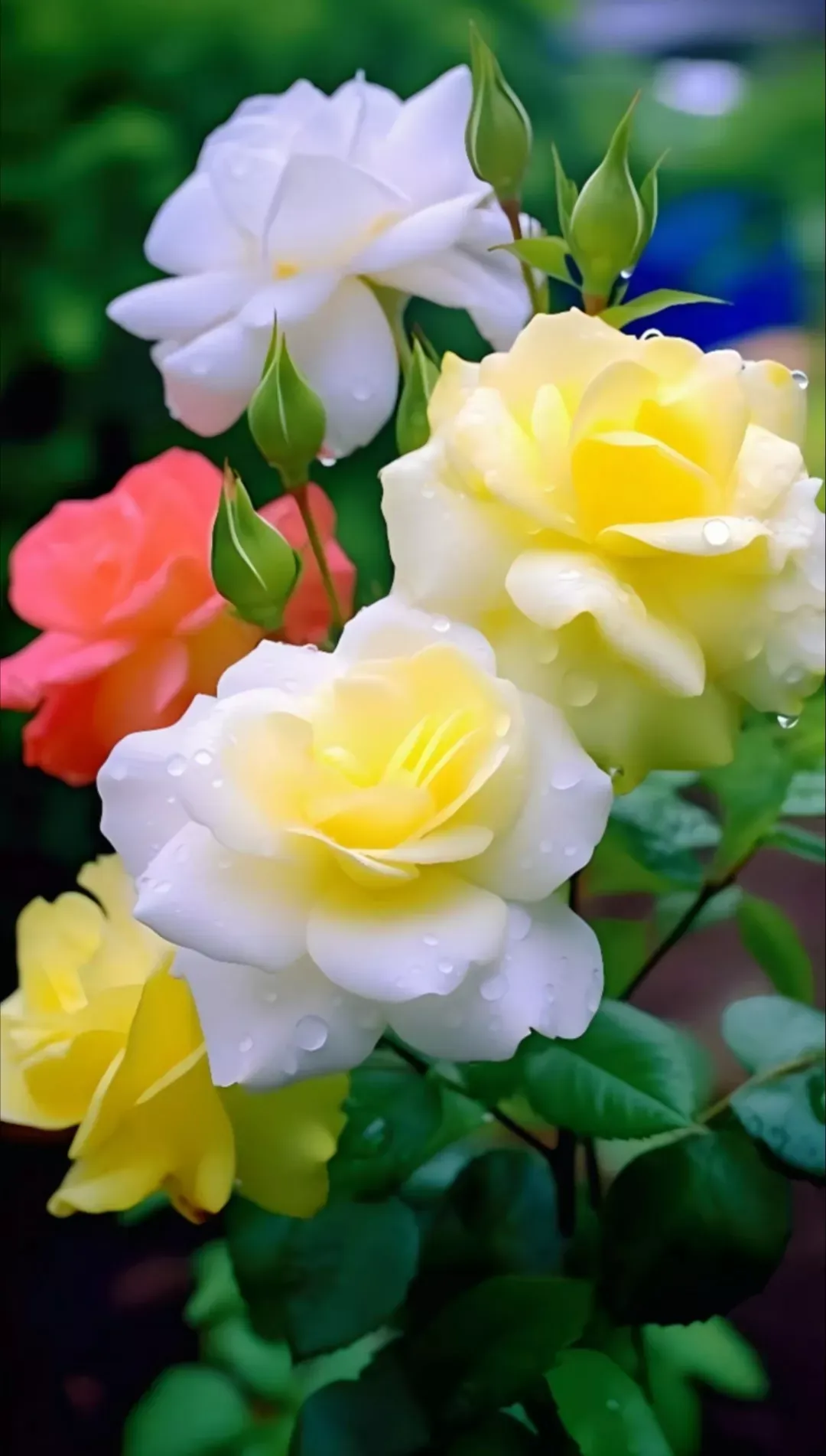 粉嫩的樱花,多彩的月季,还有紫色浪漫的花朵.