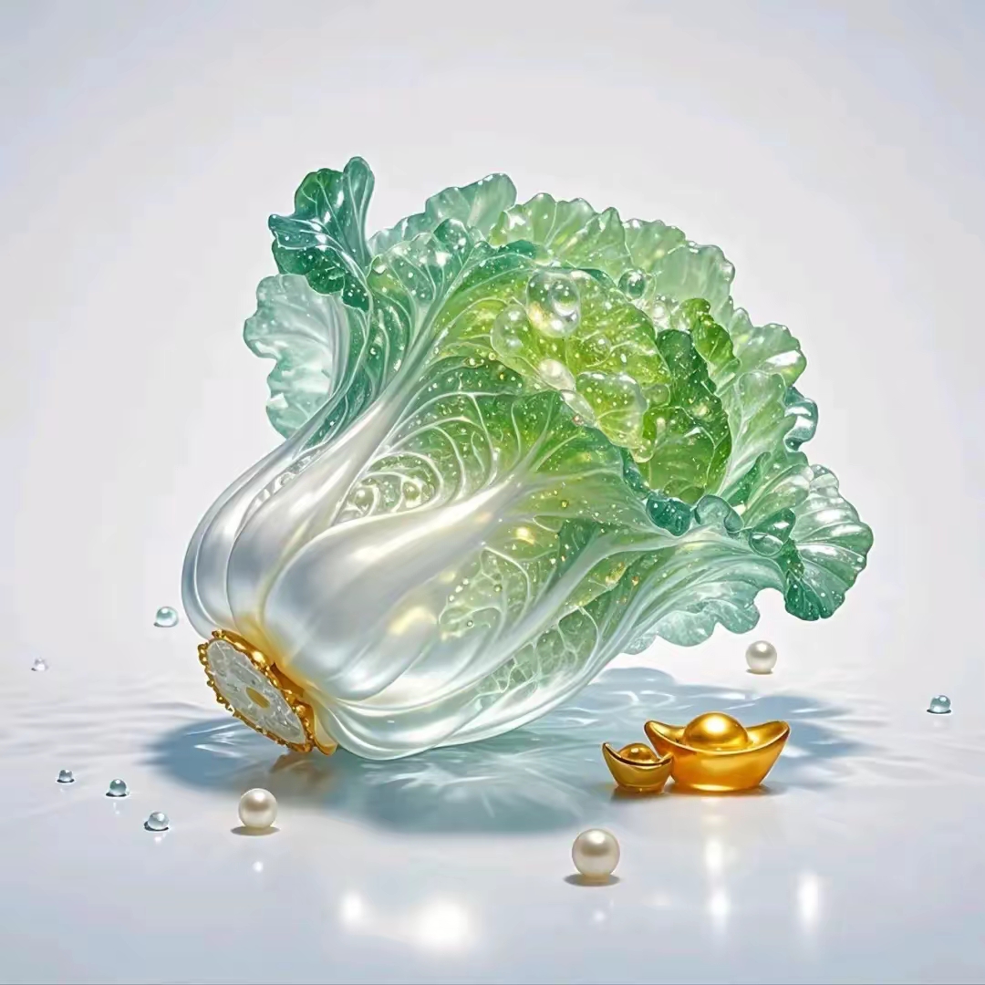 白菜百财寓意非常好图片!做头像吧,百财财源滚滚来