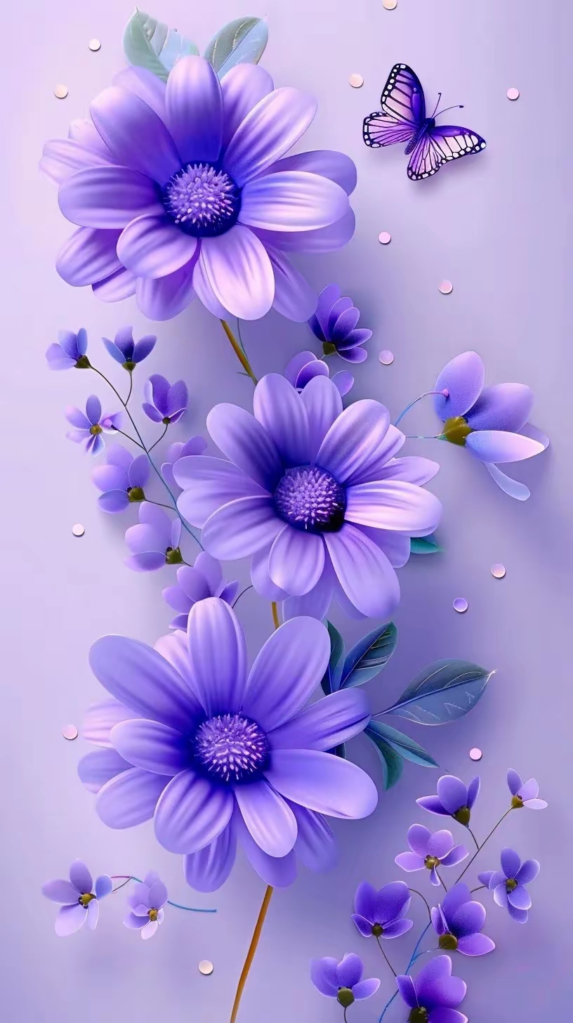 紫色的雏菊花图片!清新淡雅干净靓丽淡雅!