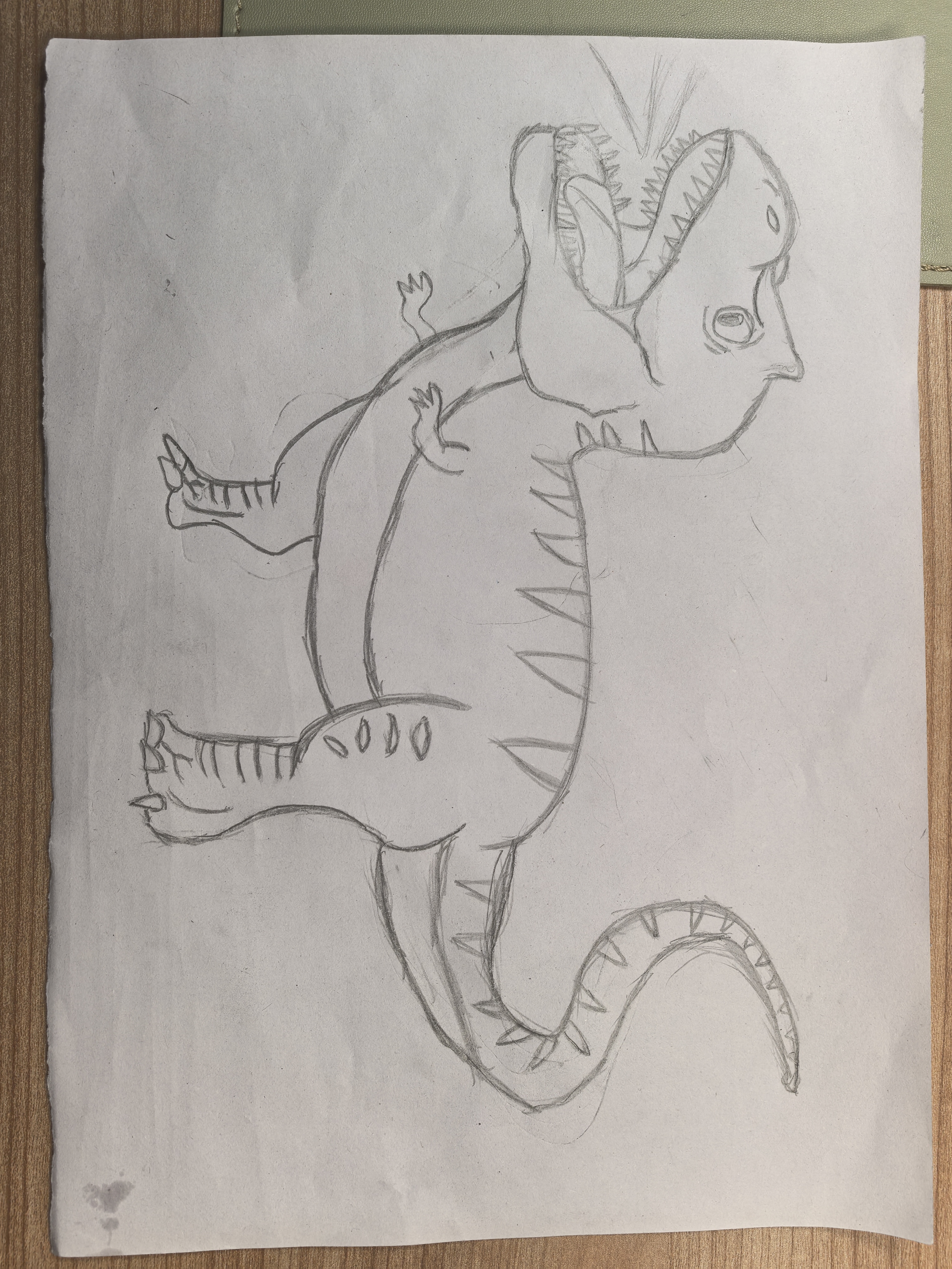 育儿有妙招# #画画交流组# 儿童三角龙简笔画,三年级小朋友的作品