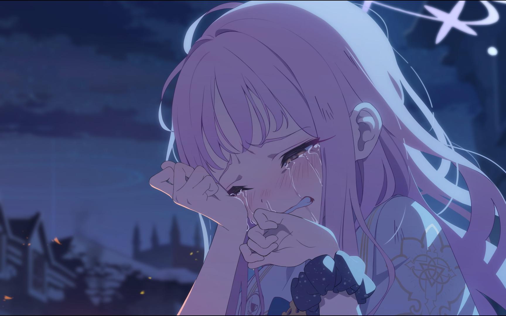 而泣动漫异世界女生哭动漫缩害怕角落dom日漫死一堆女孩的动漫悲伤