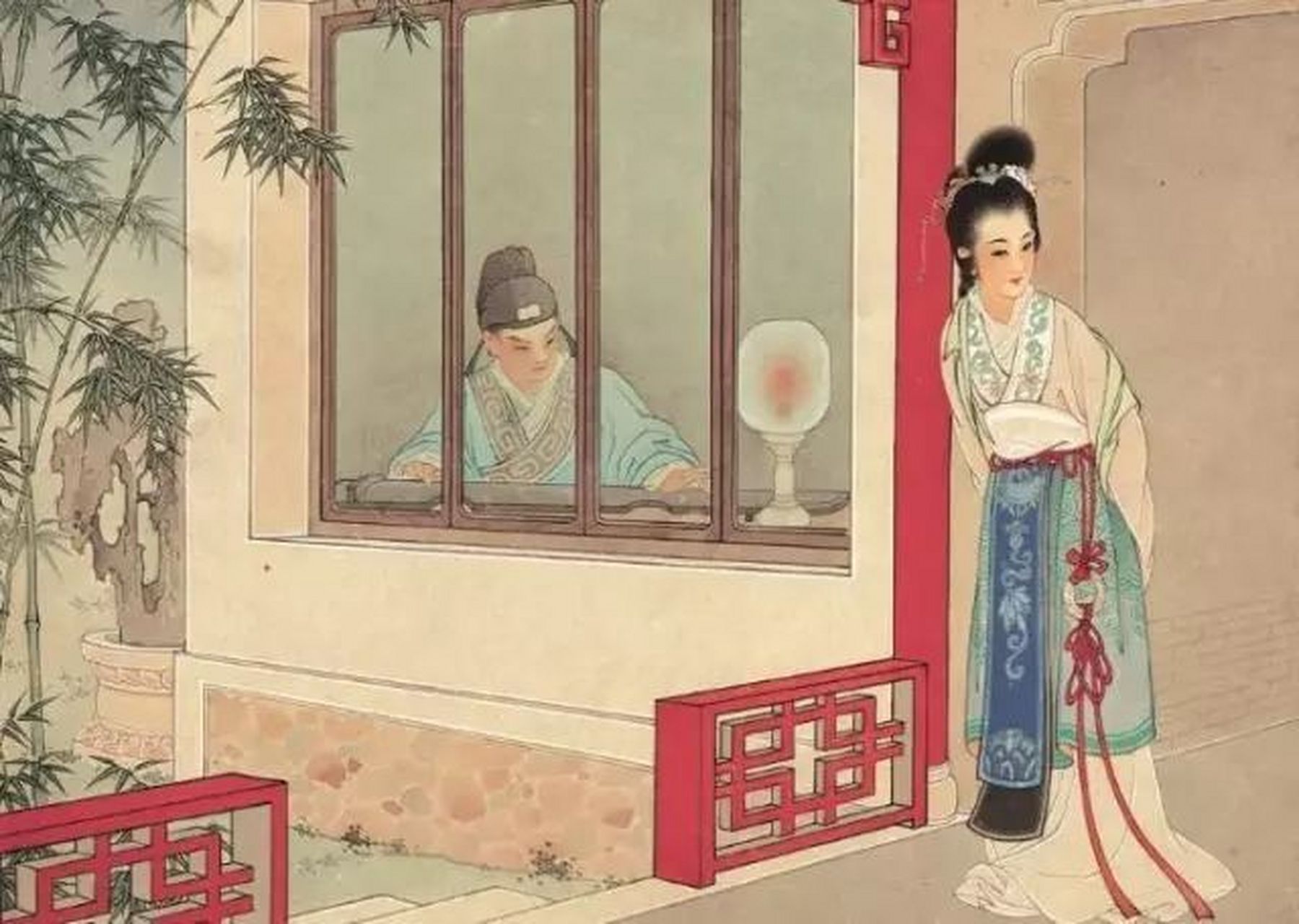 《莺莺祥月》 丝纶阁下静文章 钟鼓楼中刻漏长 檐铃响 响叮当 崔莺莺