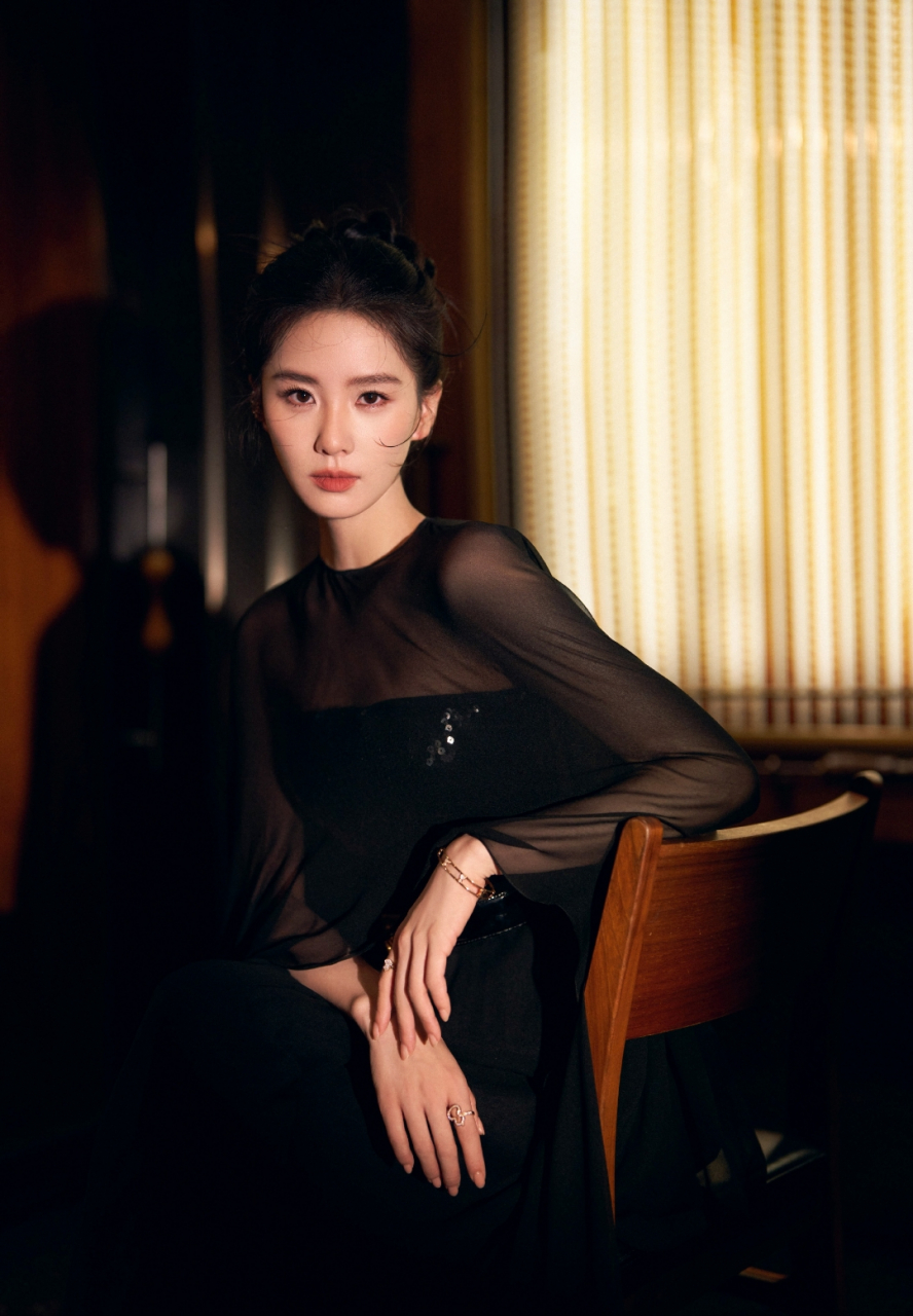 刘诗诗薄纱黑裙写真,高贵优雅美丽动人,独特魅力让人着迷!