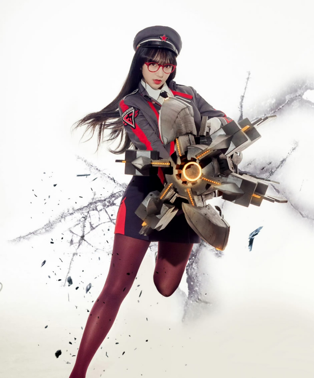 程潇红色丝袜cosplay,这双美腿太顶了,看的人热血沸腾,太诱人了!