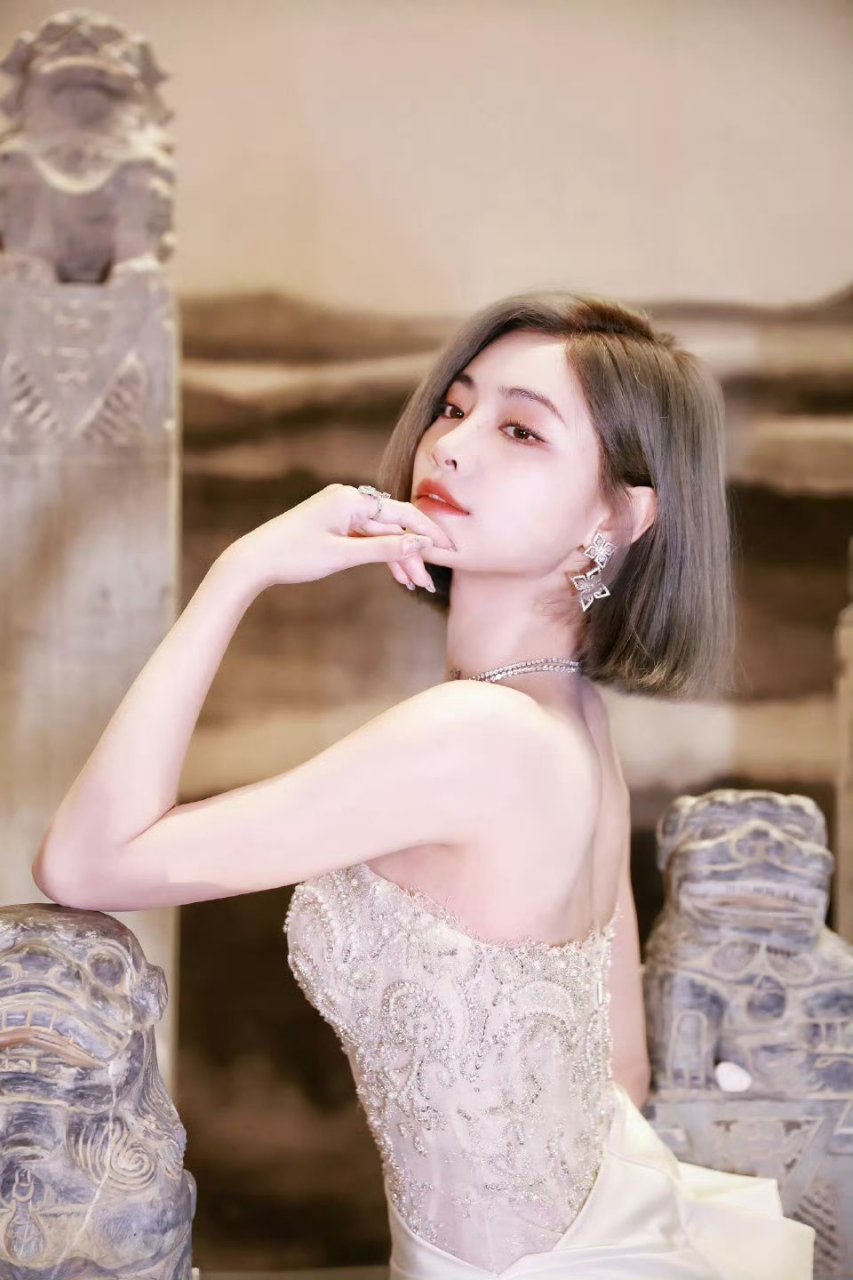 许佳琪透视抹胸裙美照,颜色形状一目了然!