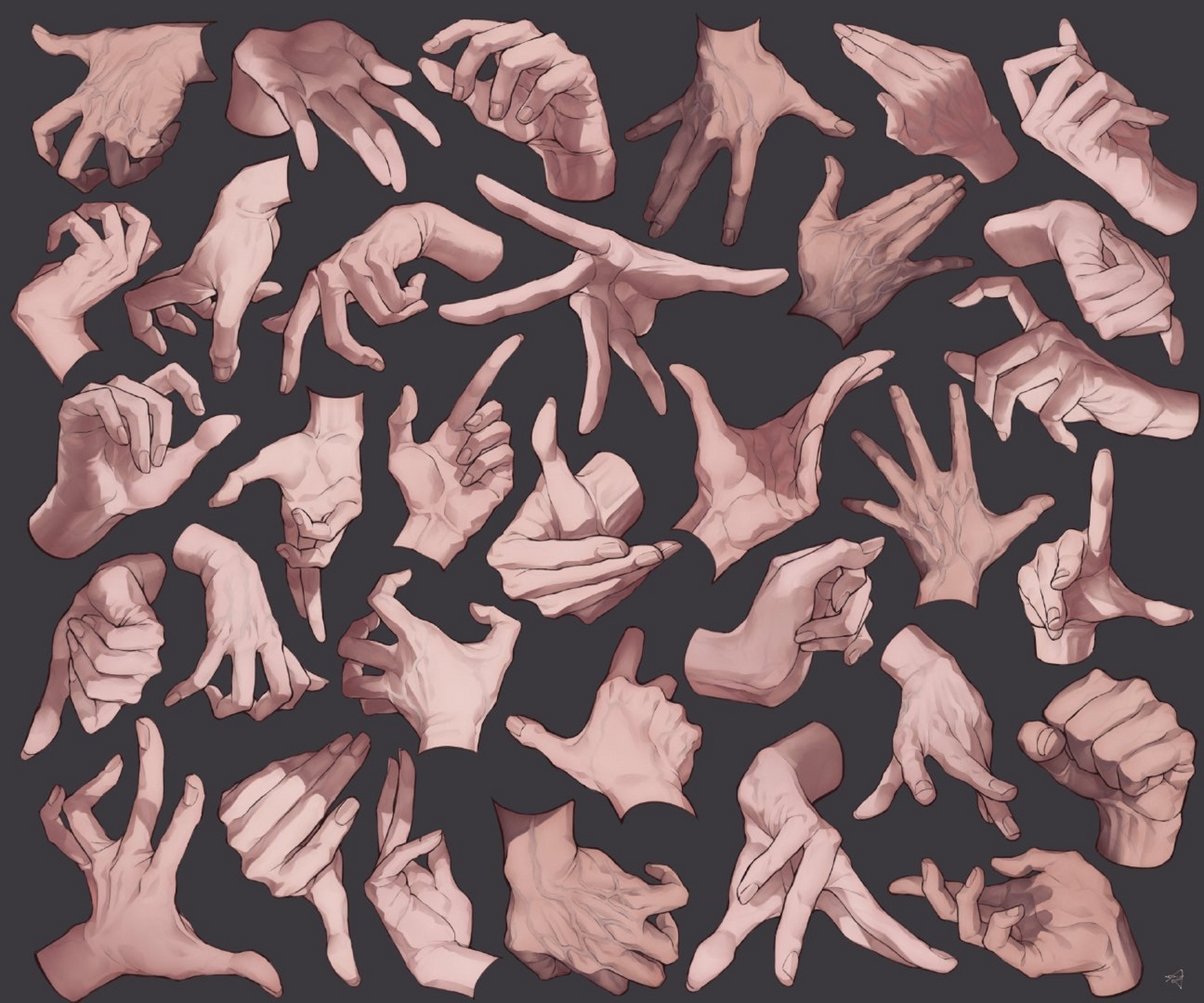 美术生素材|日常手部动态汇总 动漫插画参考 toriniku_333 6767