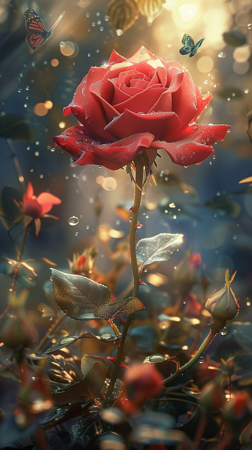 在多种文化中,红玫瑰主要象征着爱情与美丽,尤其是热烈的爱情.