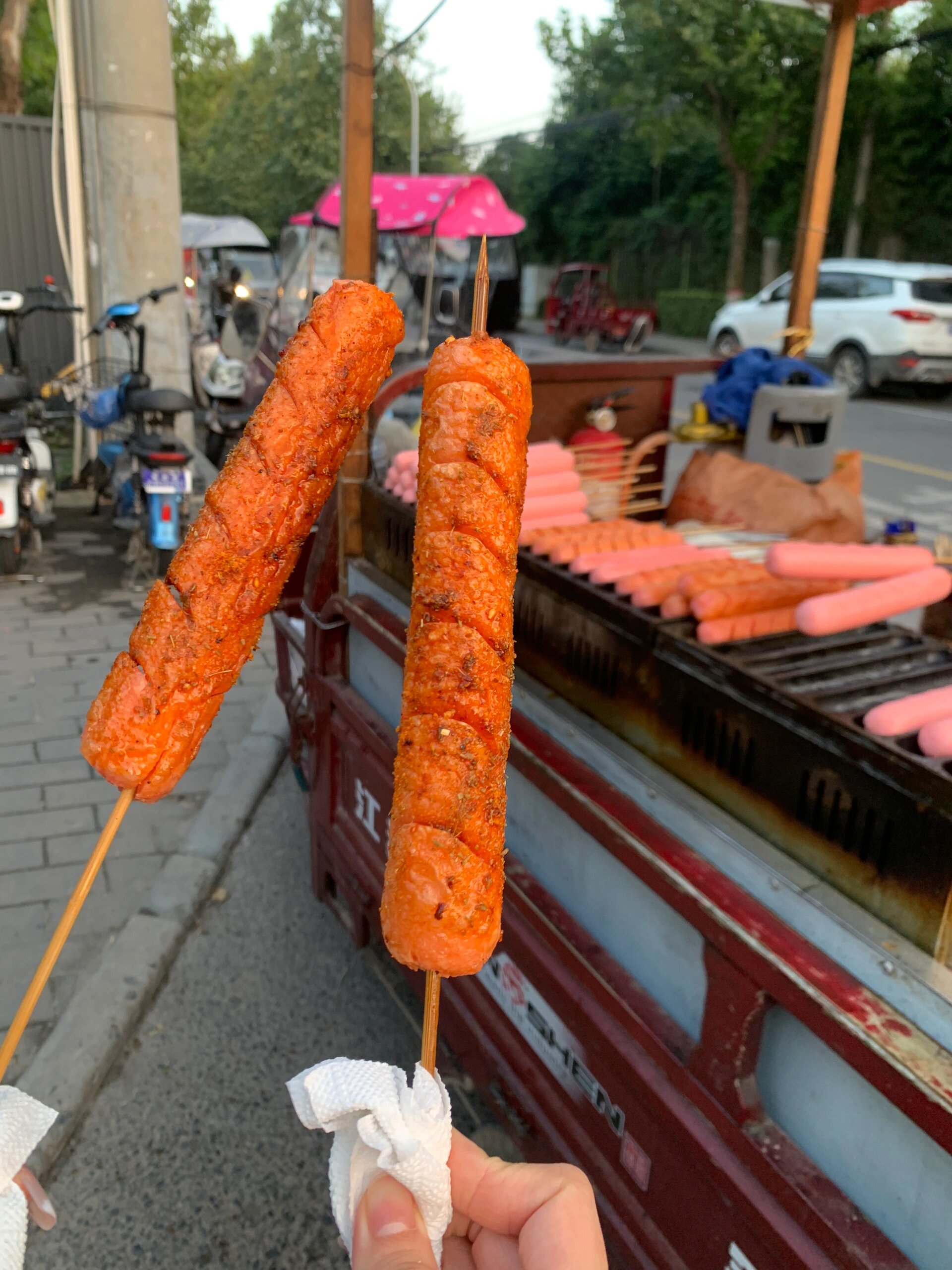 学校门口五块钱两根的淀粉肠我真的很爱但凡有一点肉都不这么喜欢