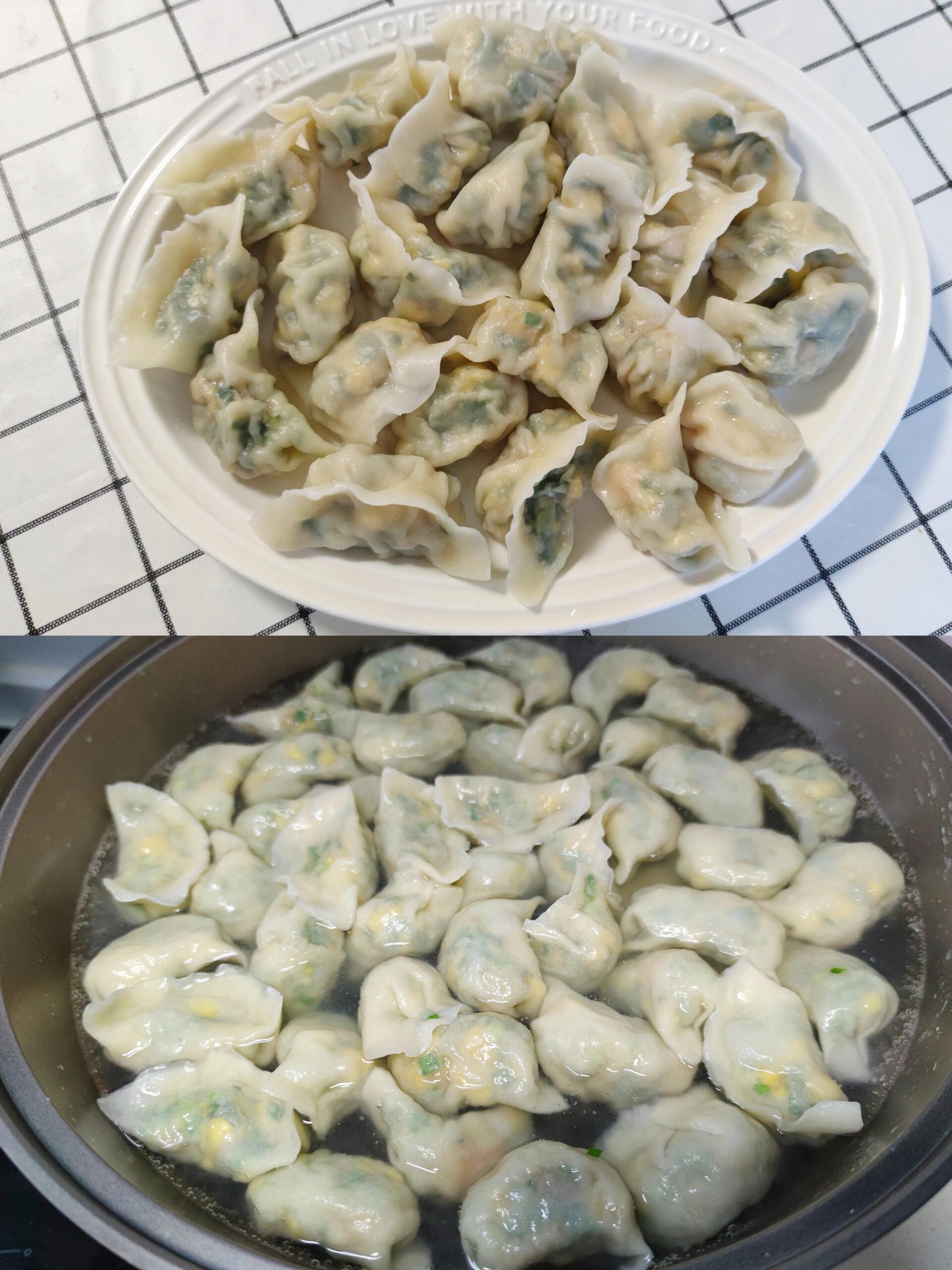 韭菜虾仁鸡肉馅饺子图片