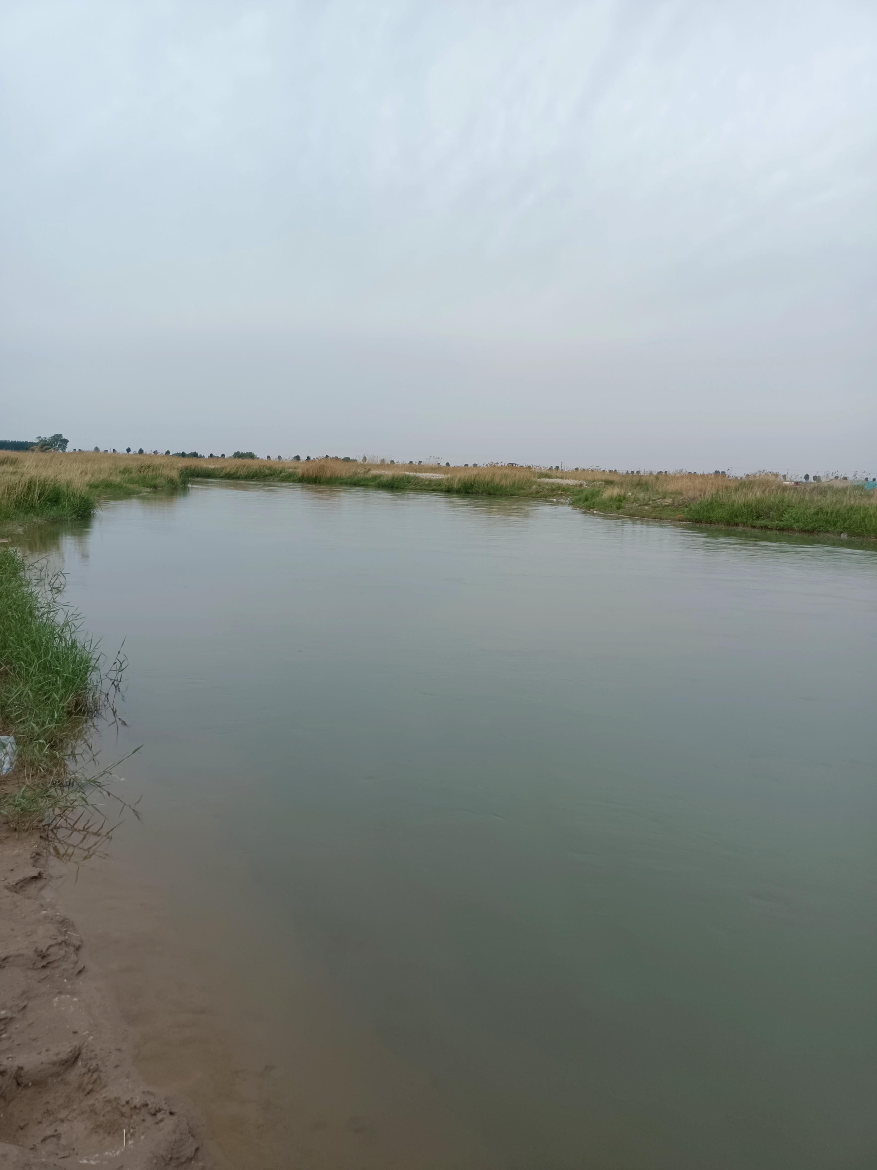 蜿蜒东去的农村滹沱河,夏天河边走一走是真凉爽.
