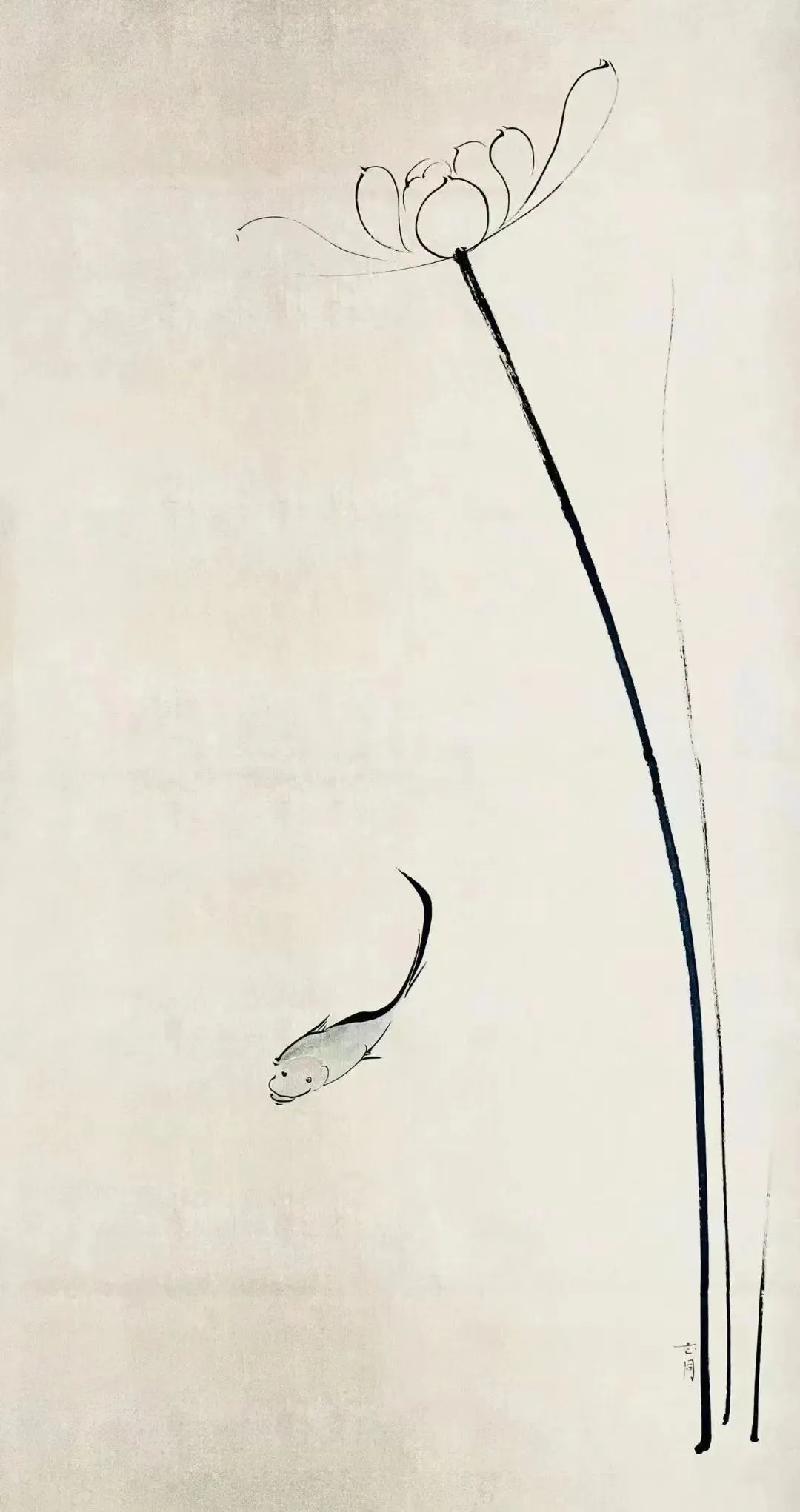 这是一组八大山人风格的极简水墨画,简洁的构图,大量的留白,寥寥几笔