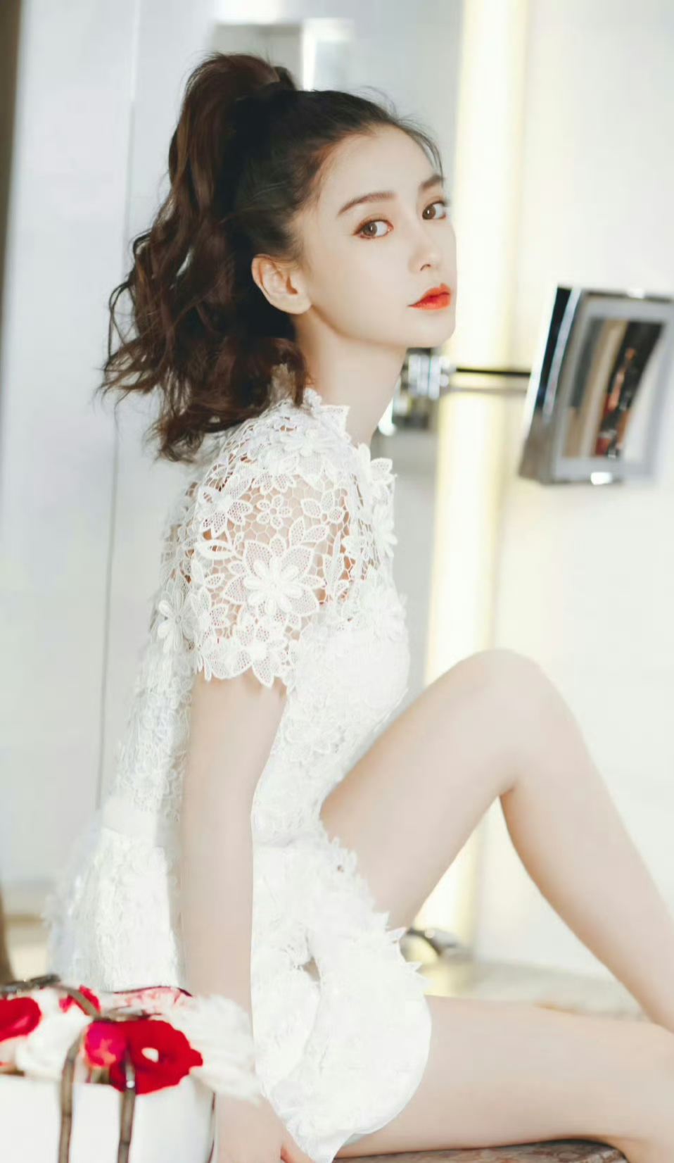 杨颖短裙#杨颖