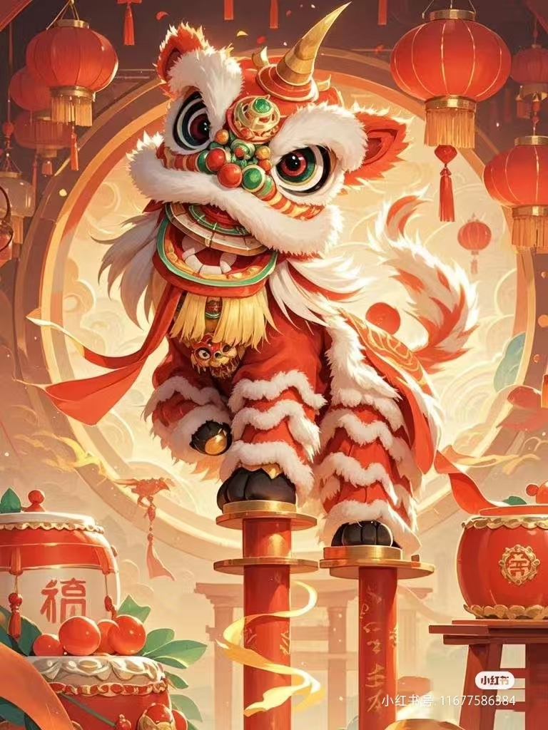 舞狮贺岁,欢乐中国年!#一张图告别春节