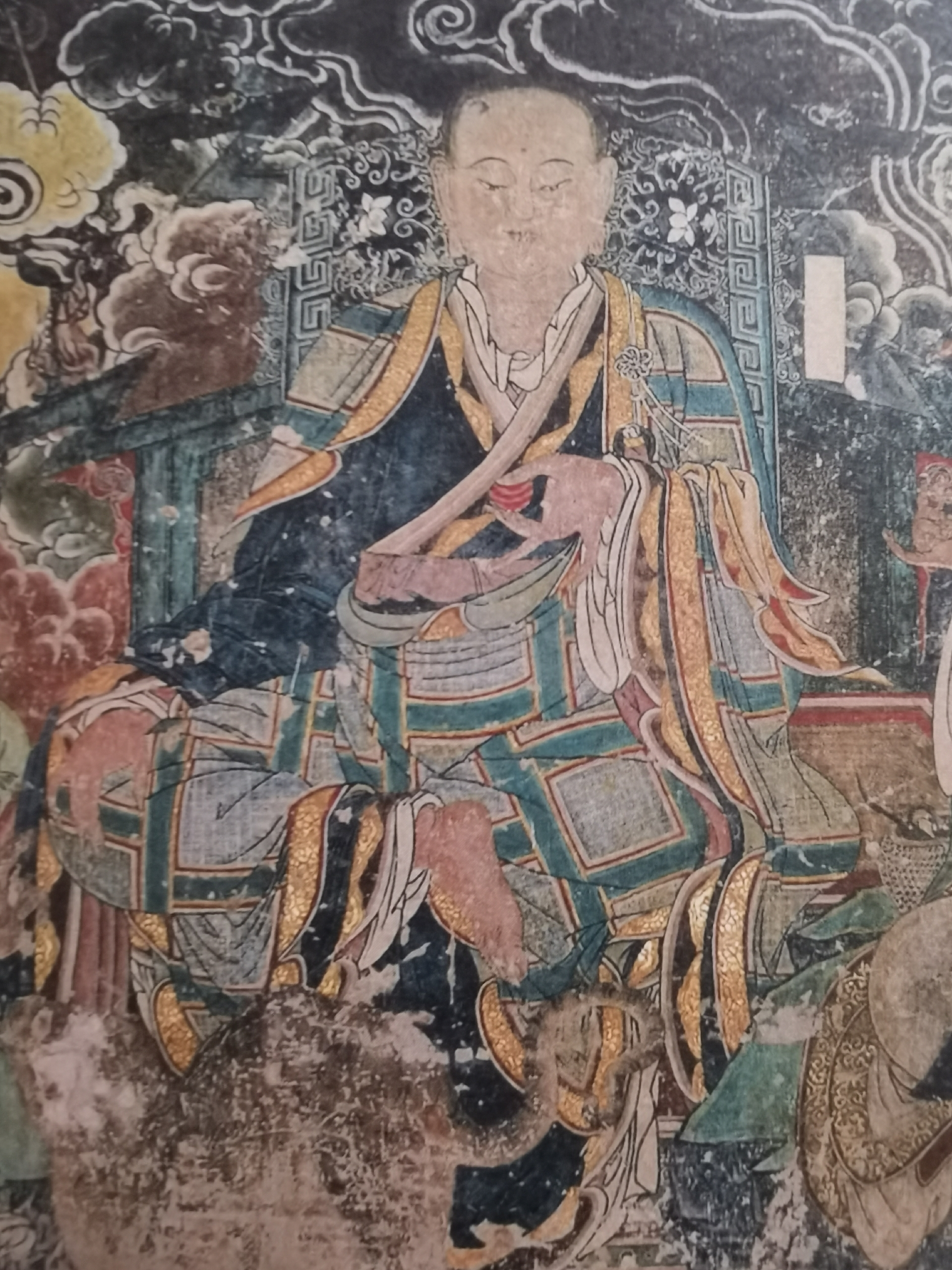 在四川蓬溪宝梵寺里,保存有精美的明代壁画,这是其中的《地藏说法|"