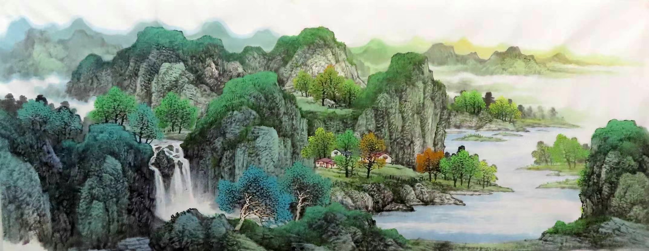 罗加州笔下国画绿水青山就是金山银山,一定会给你带来文化的财富,不信