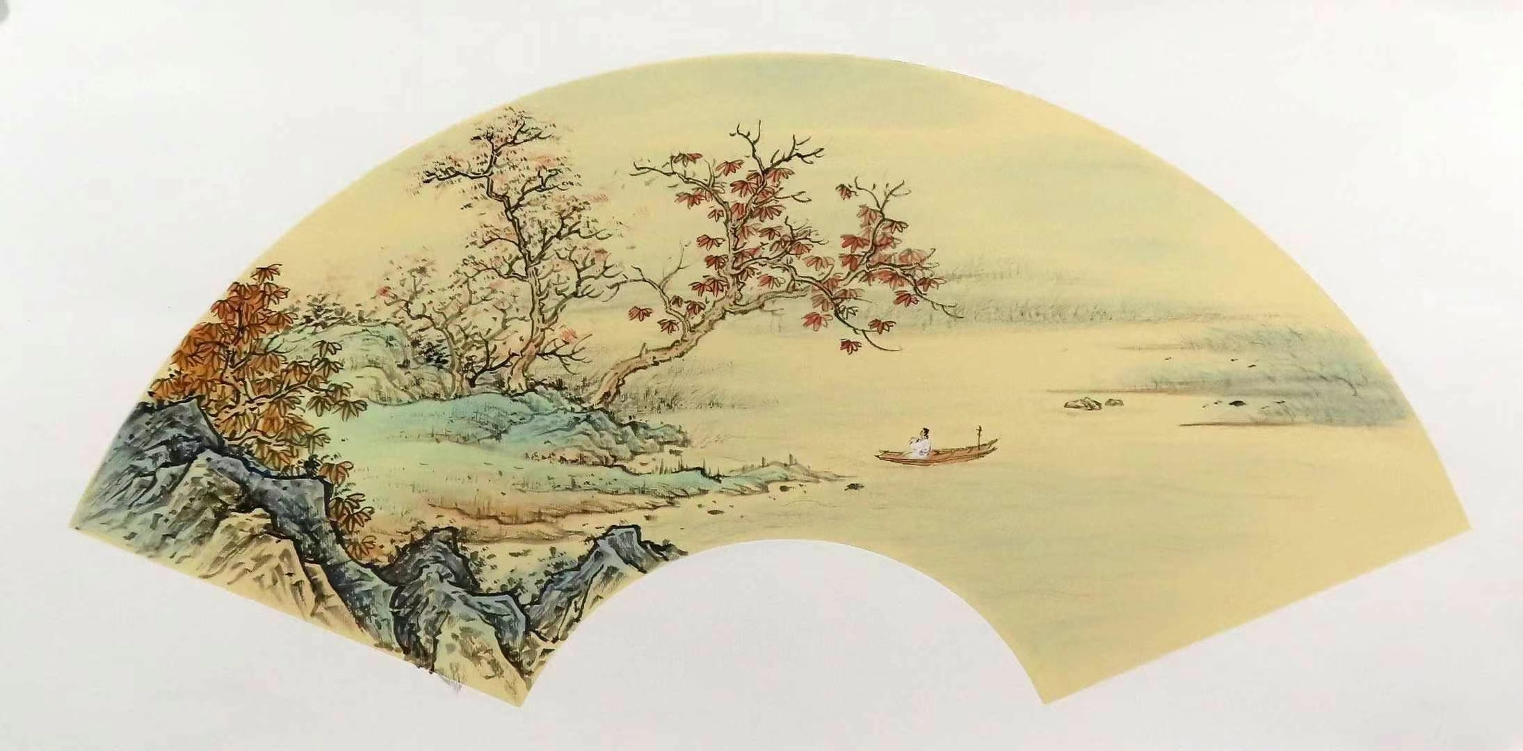 罗加州笔下国画山水画扇面画精品作品喜欢结缘哦