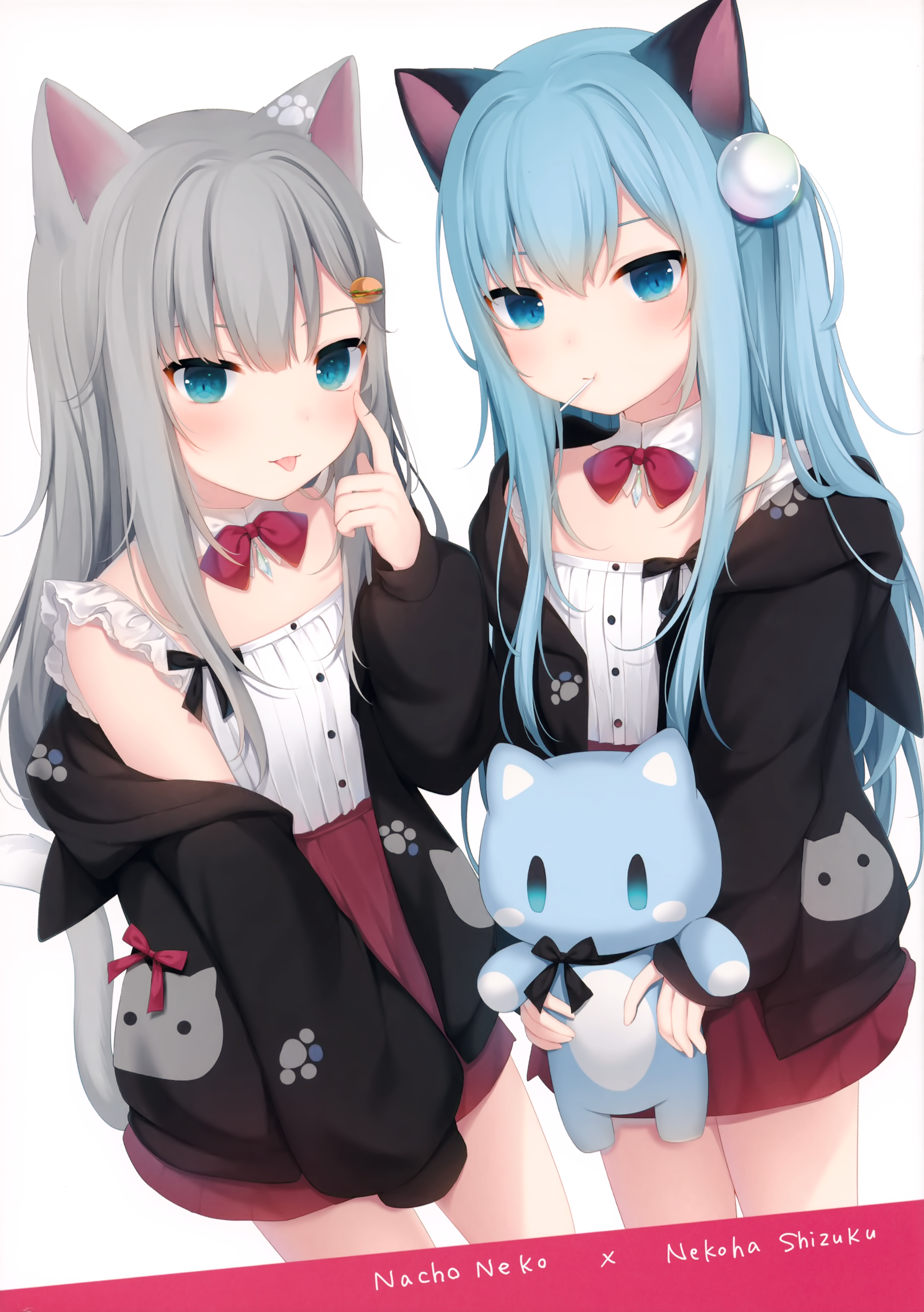 蓝发猫耳娘来啦91~ 真的太可爱了!