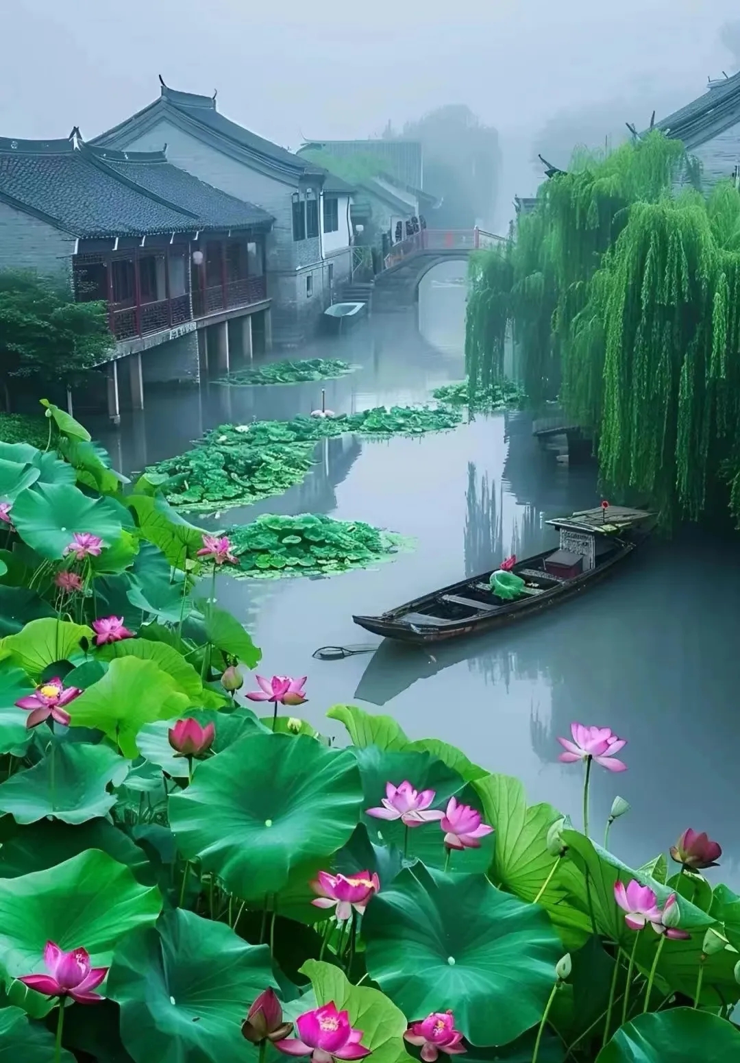 梦里水乡,烟雨江南,小桥流水人家